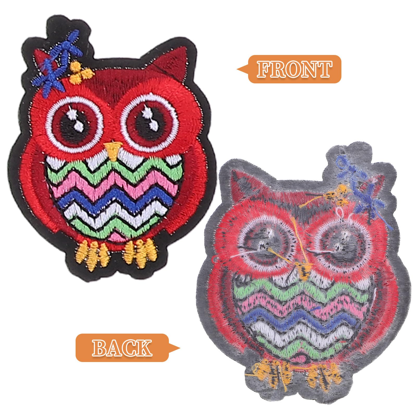 SECFOU 24 Piezas Parche Bordado de Búho para Ropa, Apliques de Costura en Tela para Decorar y Reparar Blusas y Chaquetas de Jean Diseño Creativo y Llamativo Estilo Varios estilos