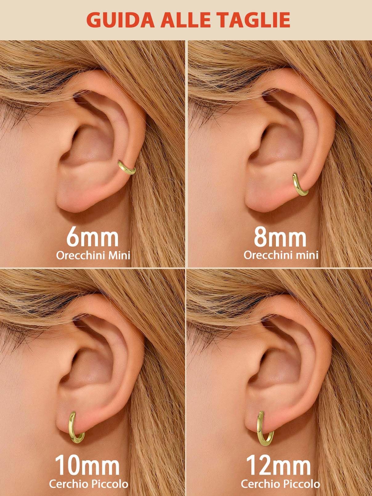 FaithHeart Argento 925 Orecchini Donna 6/8/10/12 MM Regalo Ragazze Orecchini a Cerchio Delicato Orecchini Cerchio Piccoli Antiallergico di Alta qualità