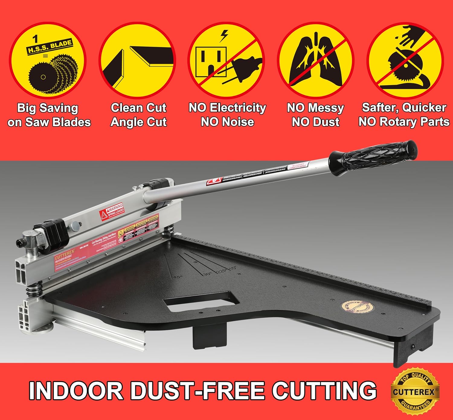 13 Laminate Floor Cutter, Vinyl Floor Cutter - Meet Multi-Angle/Length Cutting, A Flooring Tool also Cuts-Engineered Wood Floor, LVP, VCT, SPC, WPC, Long Life HSS Blade Mounted!