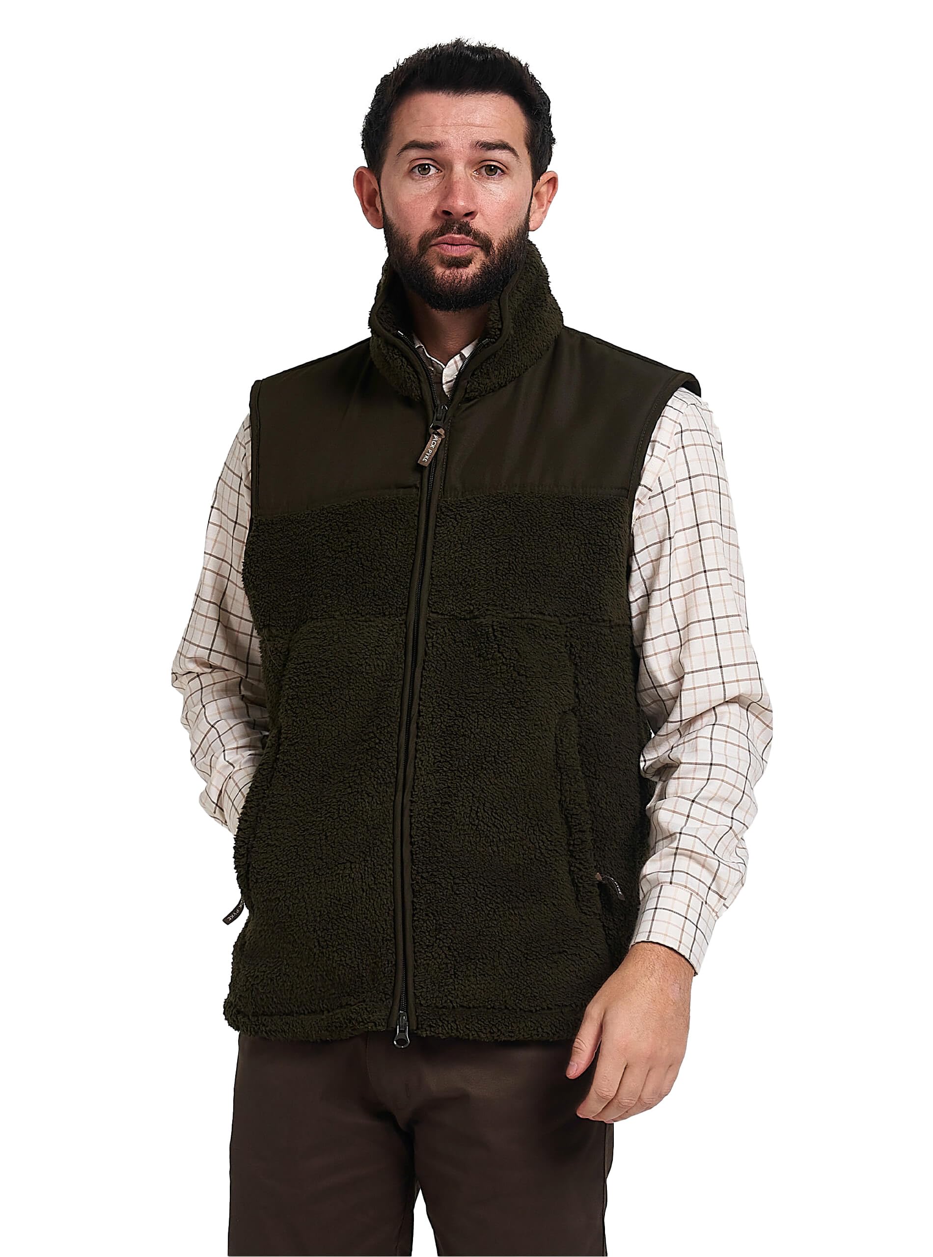 JACK PYKE Sherpa Fleece Gilet Dark Olive S