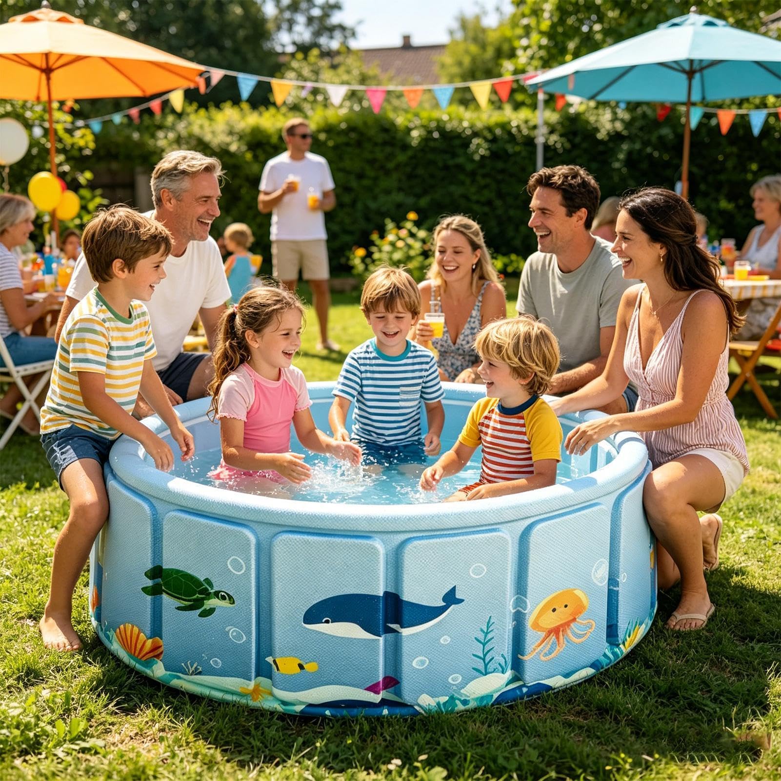 Piscina plegable para niños, piscina para el baño, piscina plegable interior, para perros, terraza, patio, exterior, jardín y para
