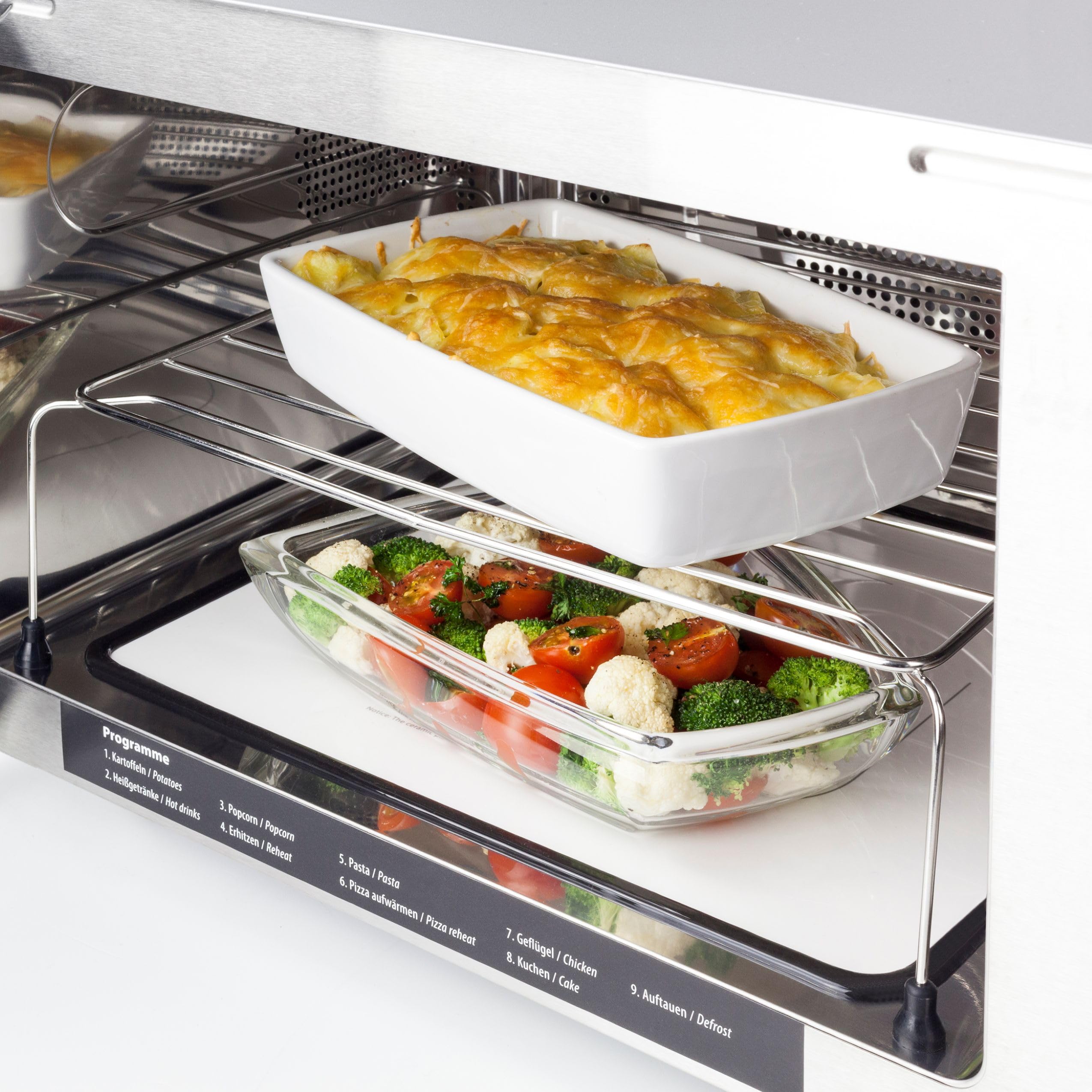 CASO MCG30 Ceramic chef Testsieger Haus & Garten Test, 3in1 Mikrowelle mit Grill + Heißluft 2100W 30L, Borosilikatglasboden, Backofen-Funktion bis 200°C