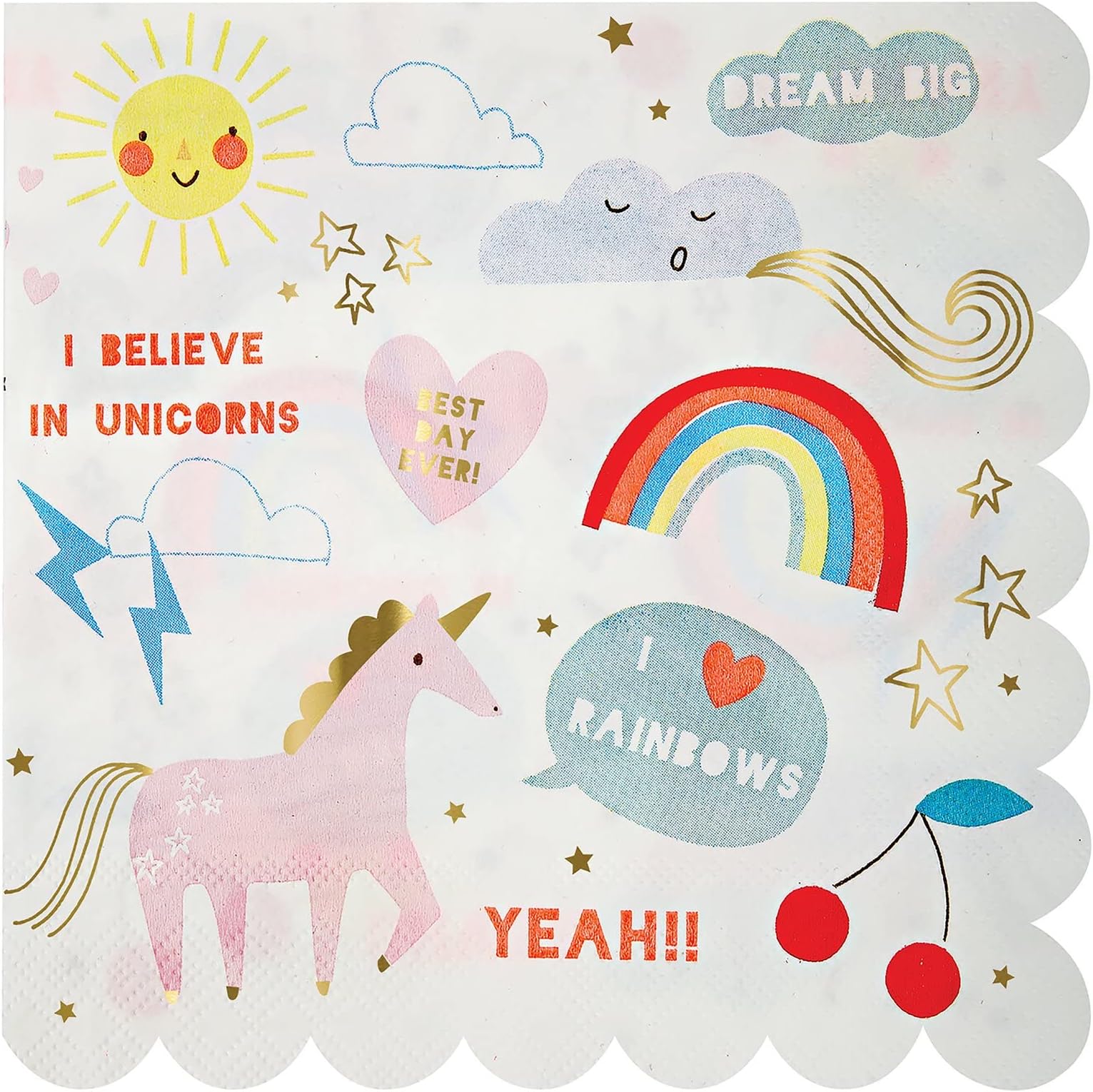 Meri Meri, I Believe in Unicorn Napkins, Pack of 16 - Large