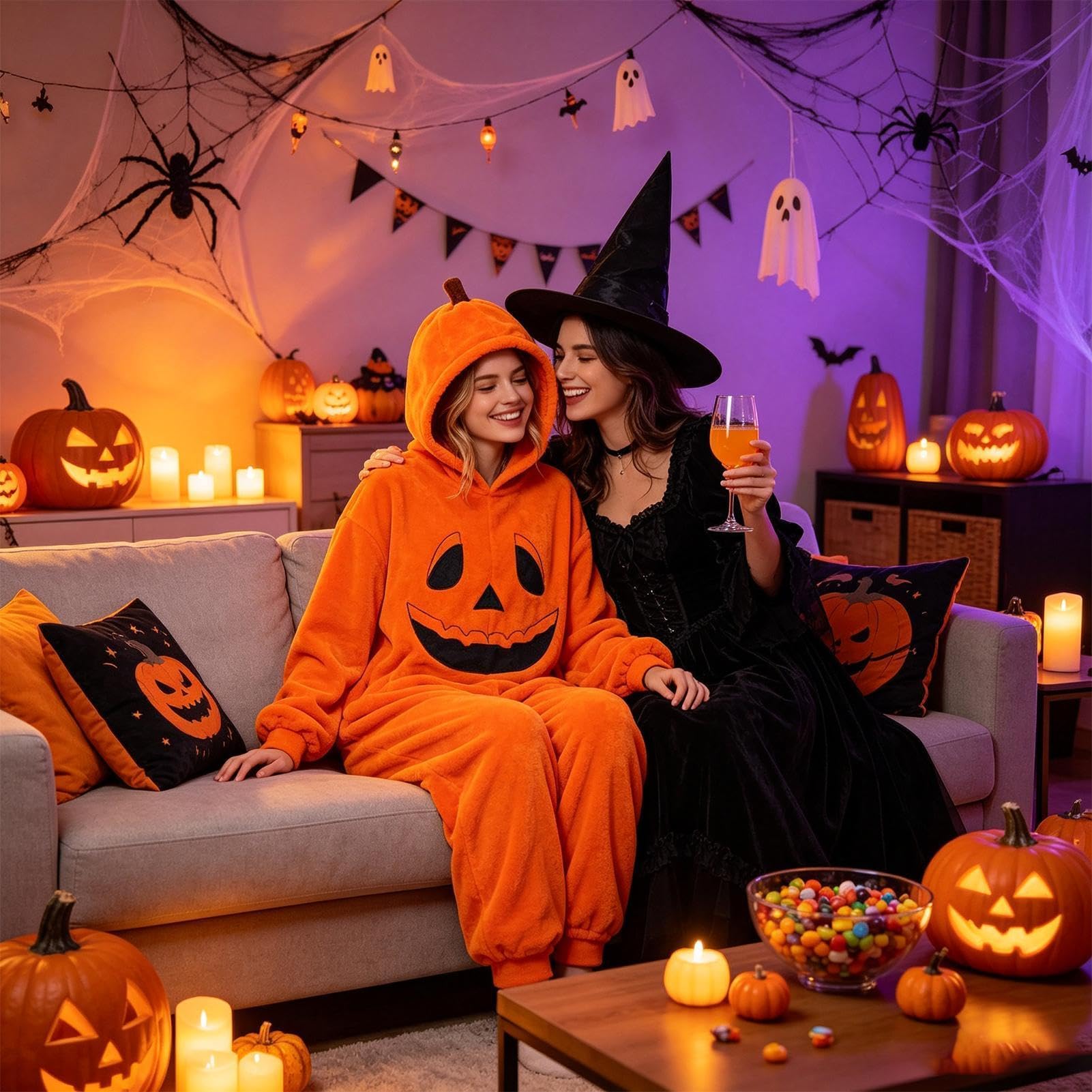 Kostium dyniowy dla dorosłych na karnawał do odgrywania ról na Halloween