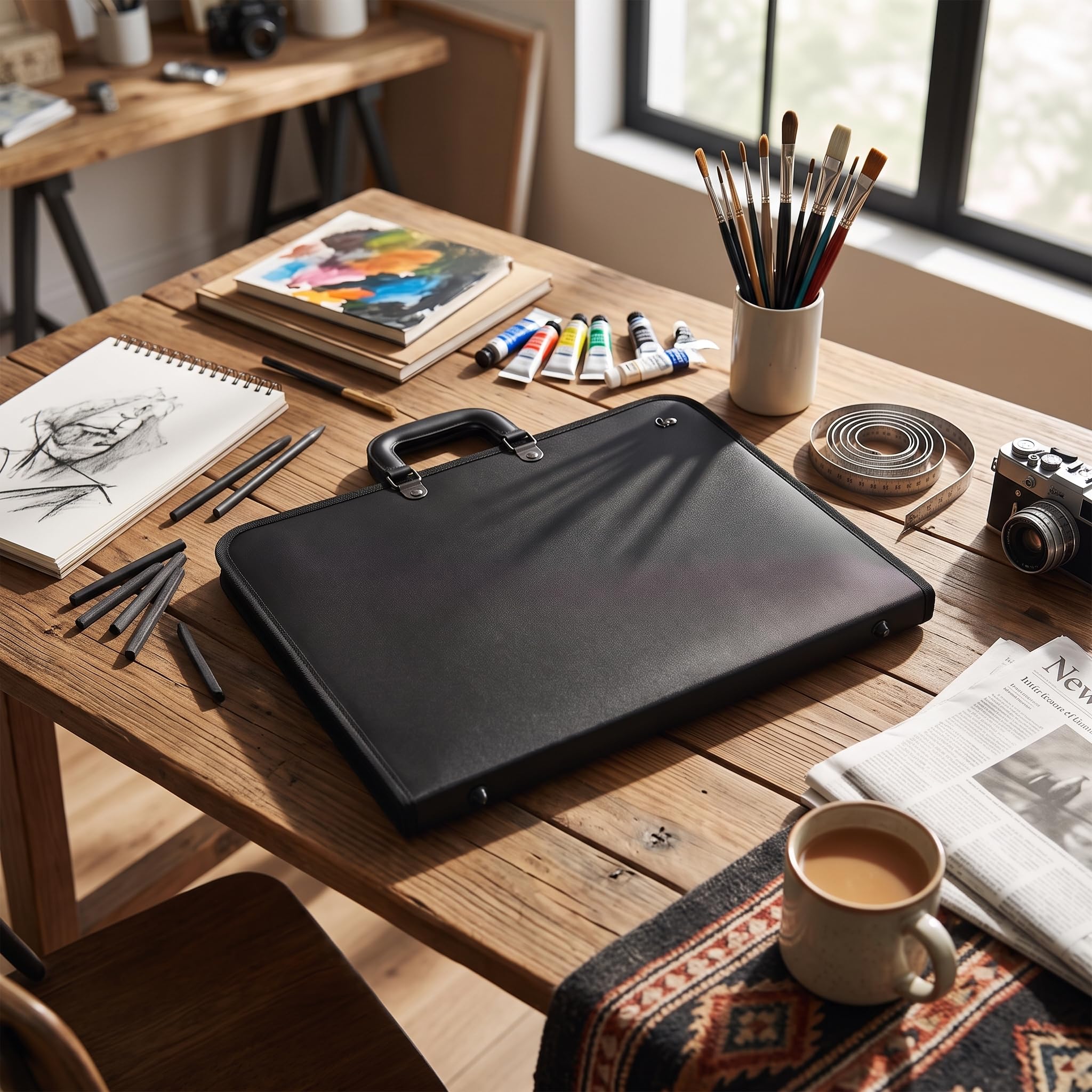 Borsa Portfolio Artistica A3, in PVC per Disegni e Schizzi, Cartella Porta Opere d'Arte per Studenti