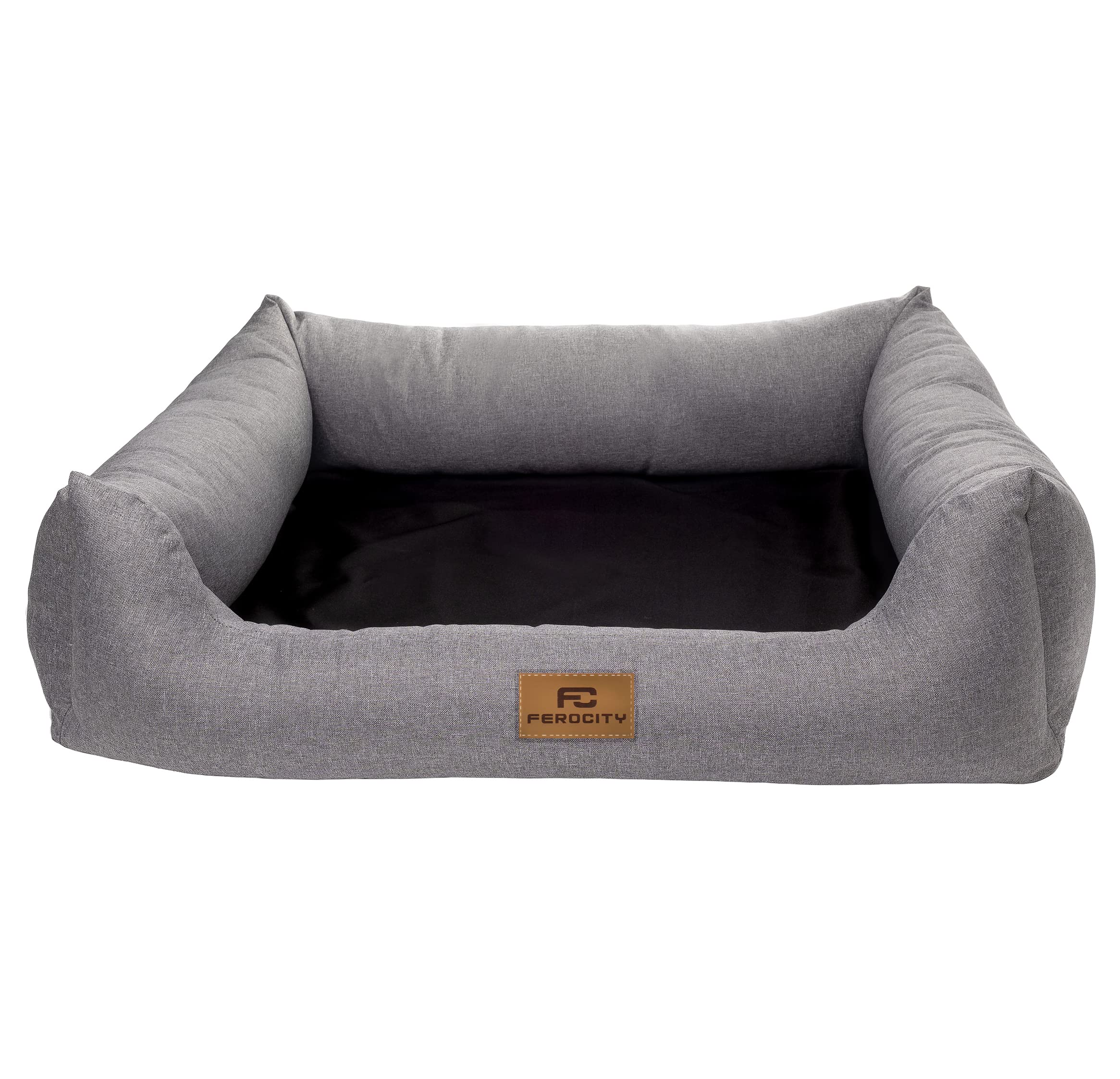 Ferocity Letto per Cani e Gatti Letto per Animali Domestici Materasso Lavabile Cuccia Letto per Cani Reversibile, Lino - Grigio 85x70 [123]
