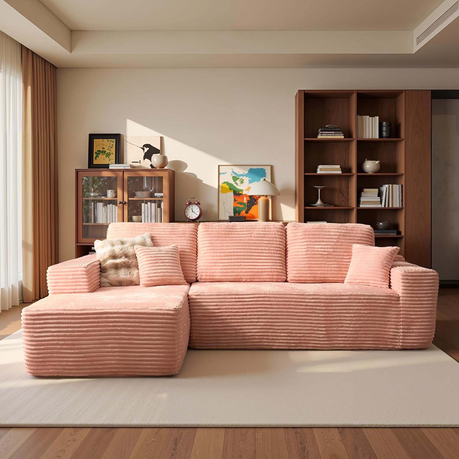 ovios 104" cloud sectional sofa with L-shape chaise