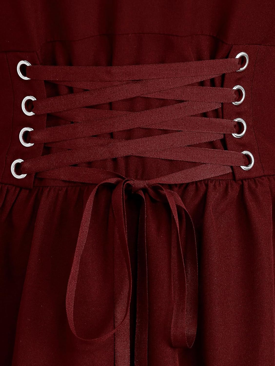 ROSE GAL Womens Plus Size Victorian Gothic Lace-up Layered Lace Trim Cutout Trumpet Sleeves Knee Length Dress - Image 4