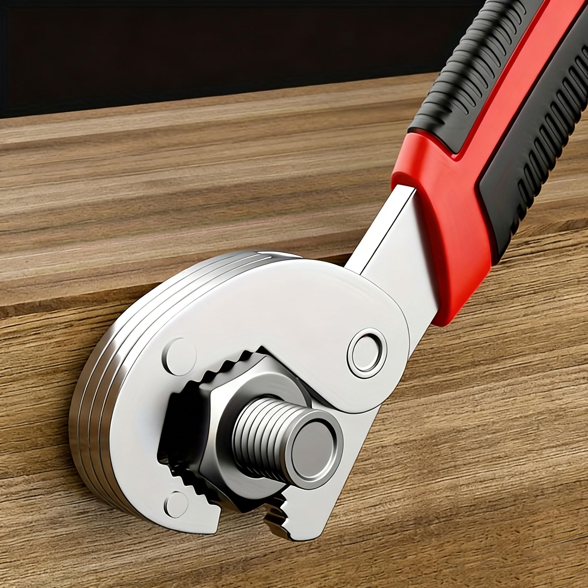 Llave universal ajustable con gran apertura, diseño de ajuste rápido y agarre de goma para fontanería, reparación de automóviles, hogar, 1 unidad