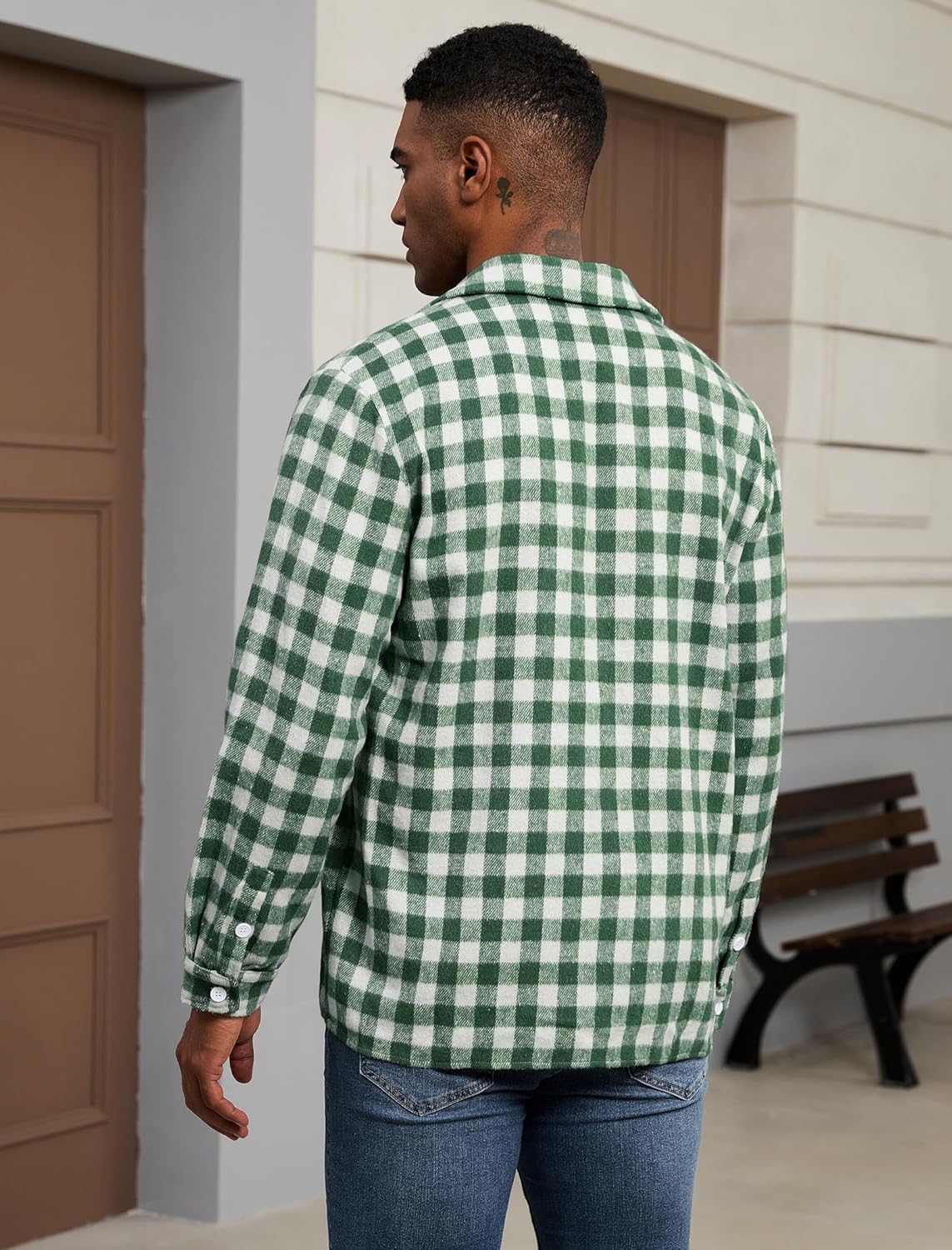 ZAFUL Men's Flannel Shirts Casual Plaid Button Down Shirt Jacket Long Sleeve Shacket with Pockets - Image 5