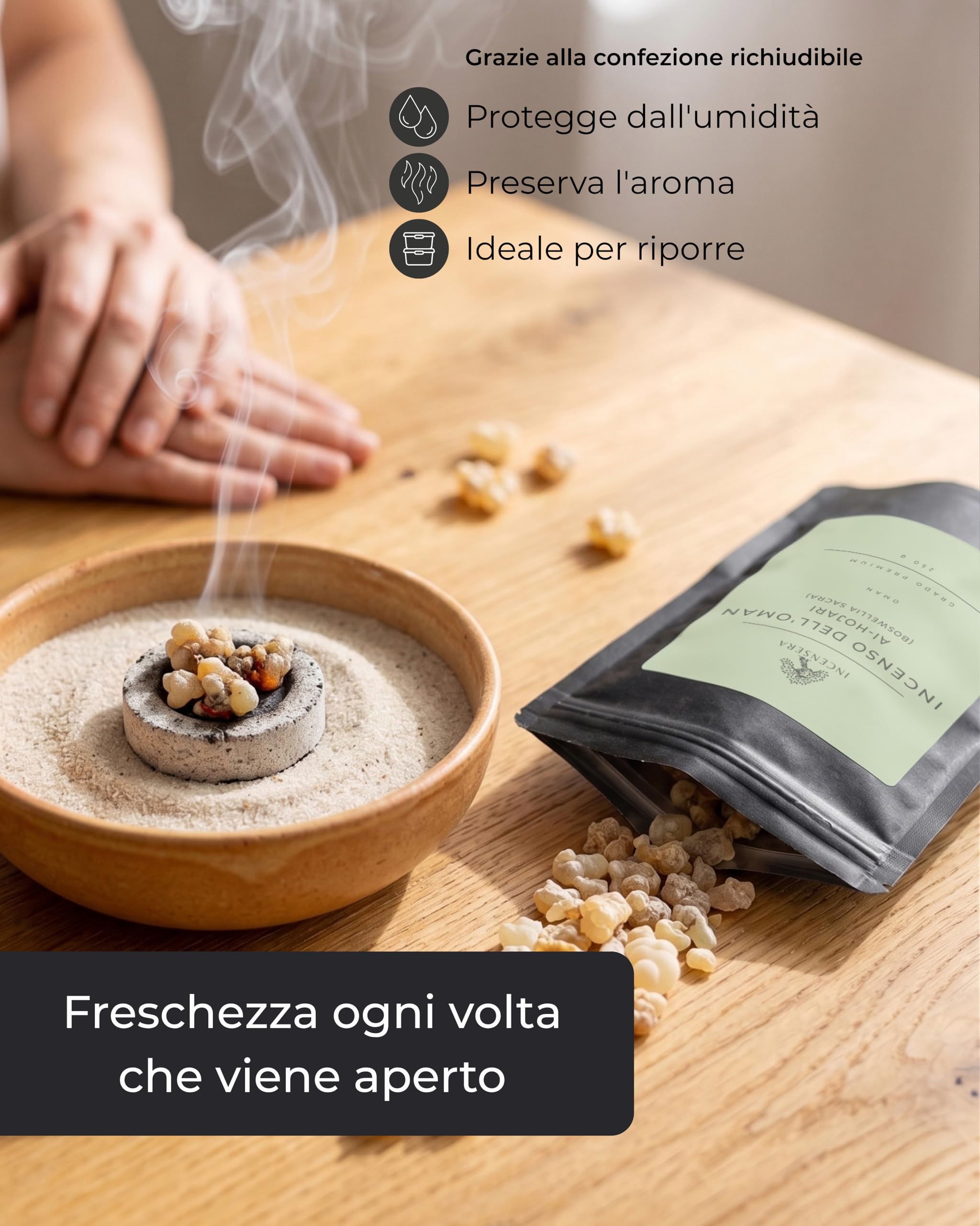 Incensera Incenso in Grani Naturale 250 g, Boswellia Sacra dall'Oman