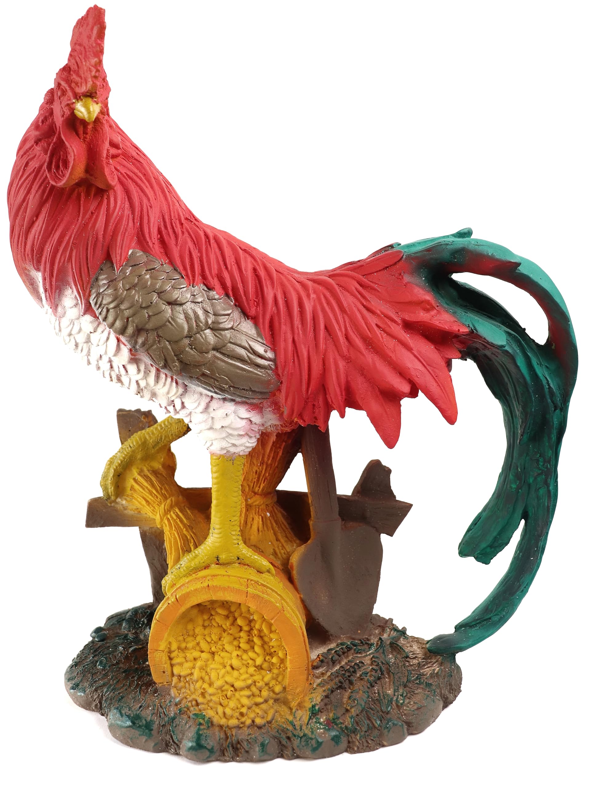 Feng Shui Rooster Wishfulfilling Multicolor for Love Luck Happiness & Success - Good Fortune Harmony & Protection II Showpiece - Statue - Animal Sculpture (14 Inches Approx)