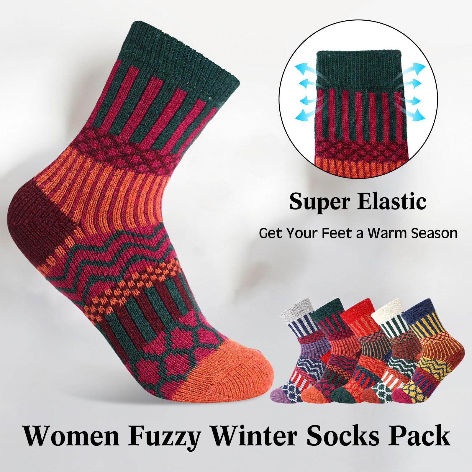 Liitrsh 12 Paar Boho Beinwärmer für Frauen und Wollsocken Set Winter Lange Wolle Strick Beinwärmer für Frauen Mädchen Winter Weihnachten