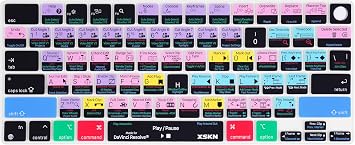 Davinci Resolve Shortcut US Version Silicone Keyboard Cover for Apple MacBook Air 13/15 inch with M5/M4/M3/M2 Chip and MacBook Neo with A18 Pro Chip