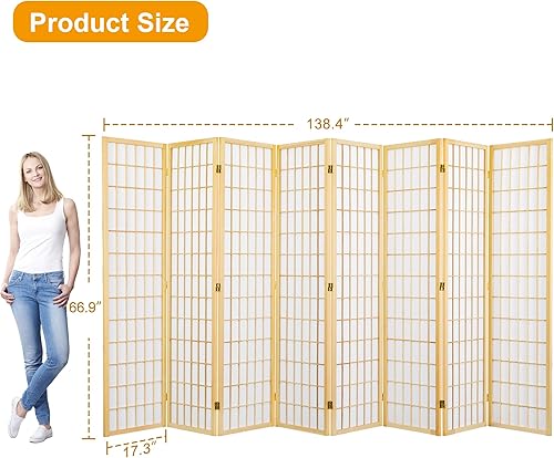 Miniatura 4 de Divisor para separación de habitaciones, separadores de habitación de 8 paneles, separadores de habitación japoneses, pantalla Shoji, pantalla