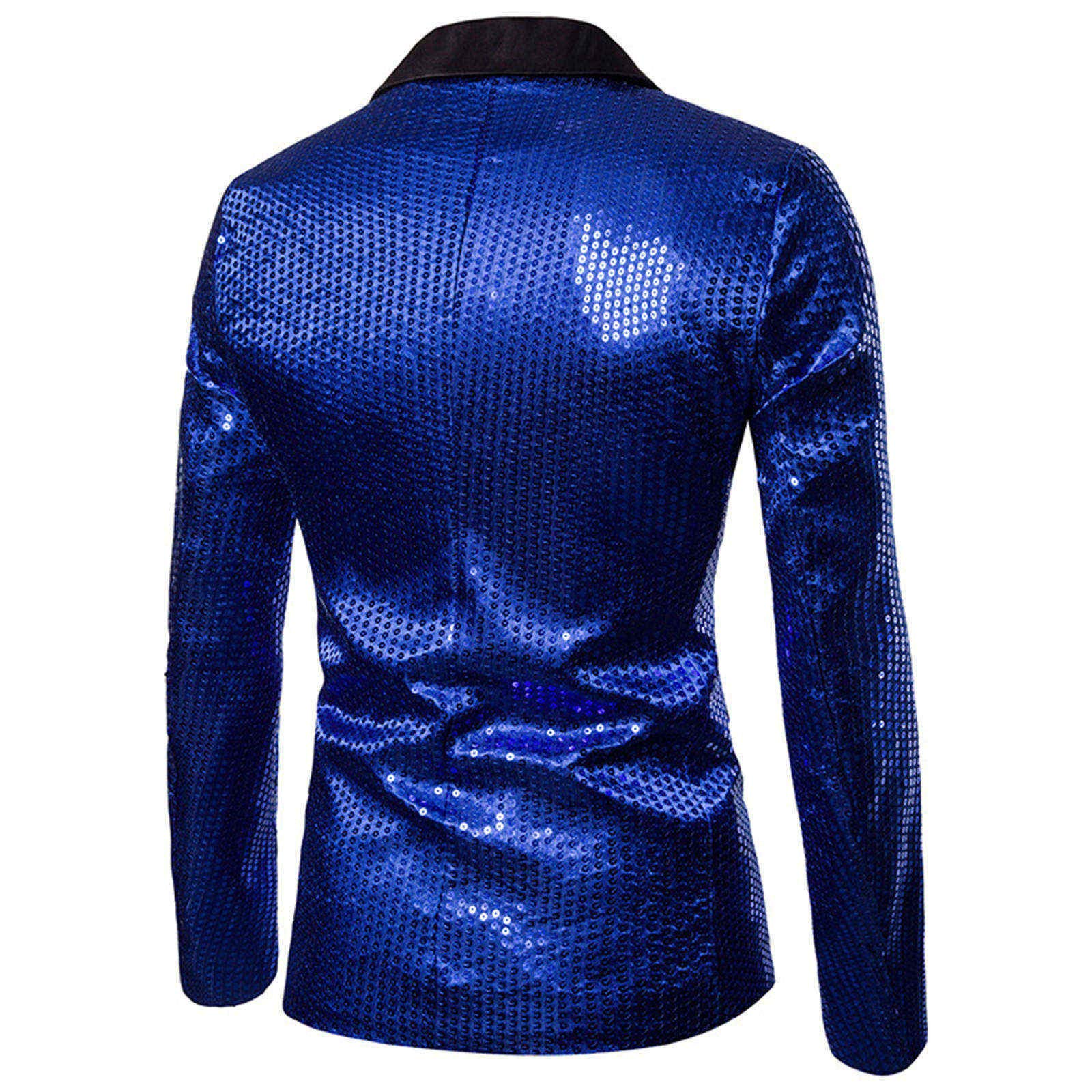 Generisch lässiger Pailletten-Mantel für Herren Mäntel & Jacken für (Blue, S)