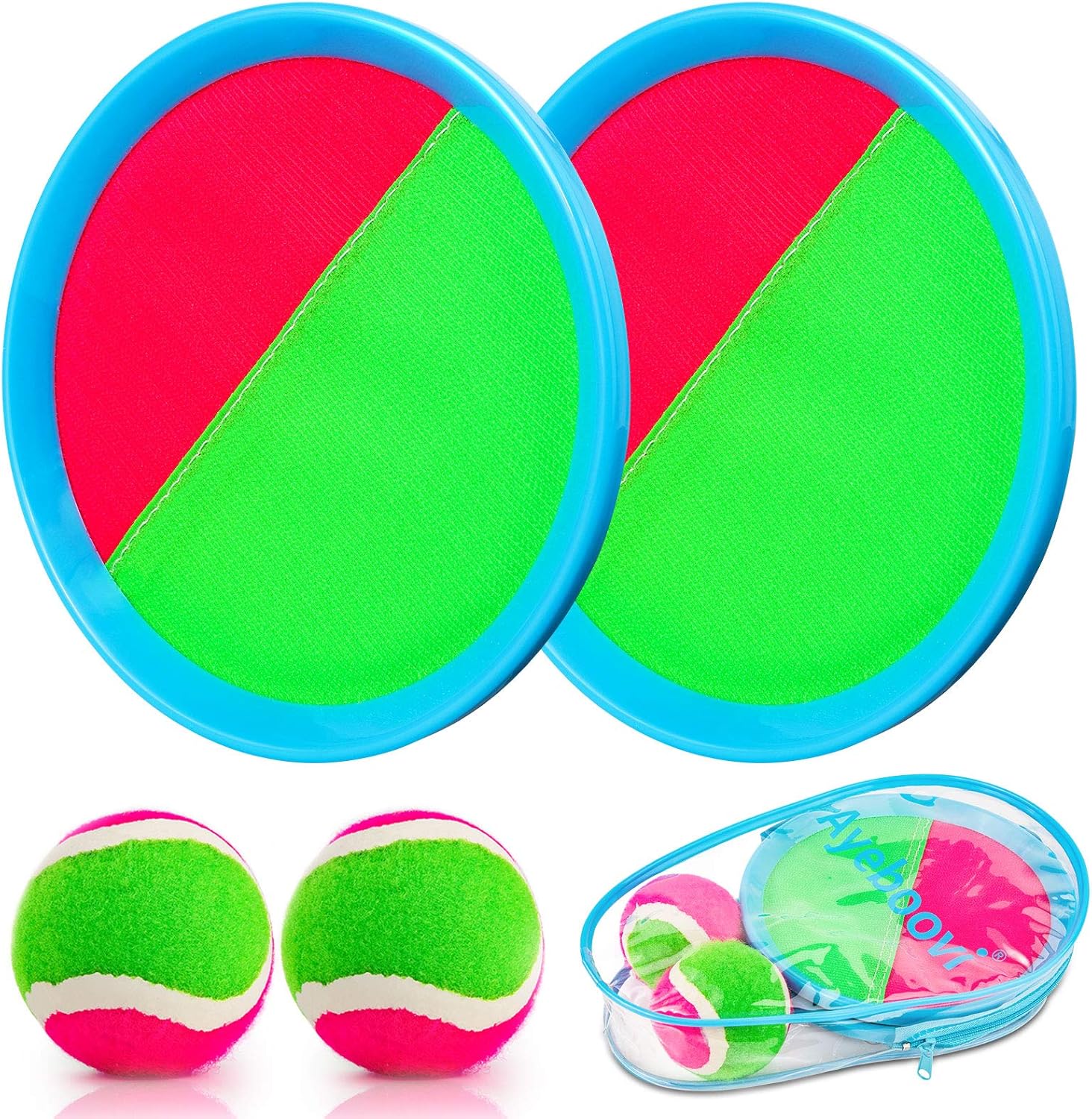 Toss and Catch Ball Game Outdoor Game for Kids Backyard Games Beach Game for Kids (Upgraded) (4 Paddles 4 Balls) : Toys & Games