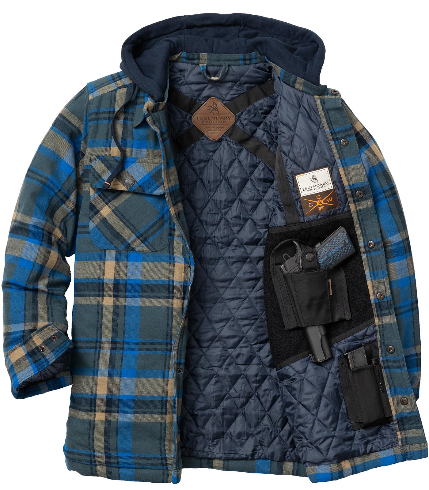 Legendary WhitetailsMens Concealed Carry Maplewood Hooded Shirt Jacket