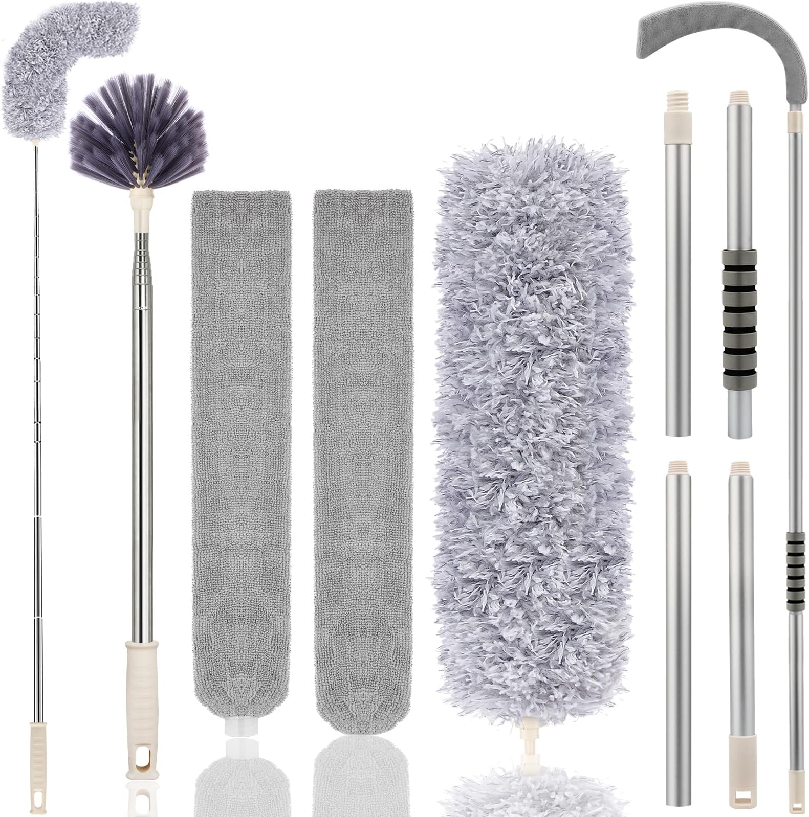 Microfiber Duster with Extension Pole 4 Piece Dusters Set Extends 15 to 80