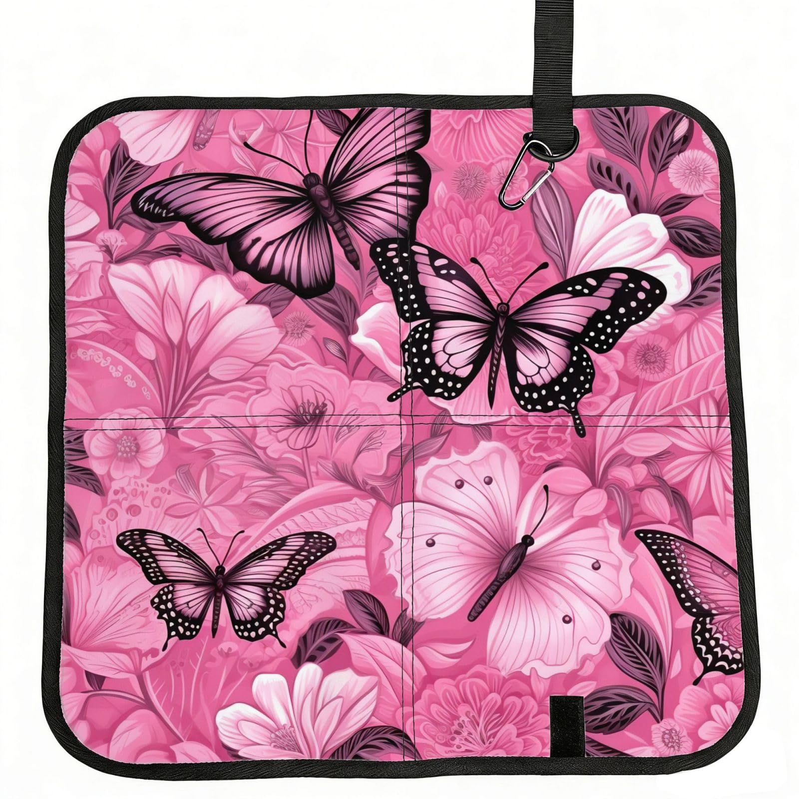 UVBDF Butterfly Seamless Tile Print Outdoor Sitting Cushion Folding Seat Pad Compact Portable Picnic Bench Cushion Mat