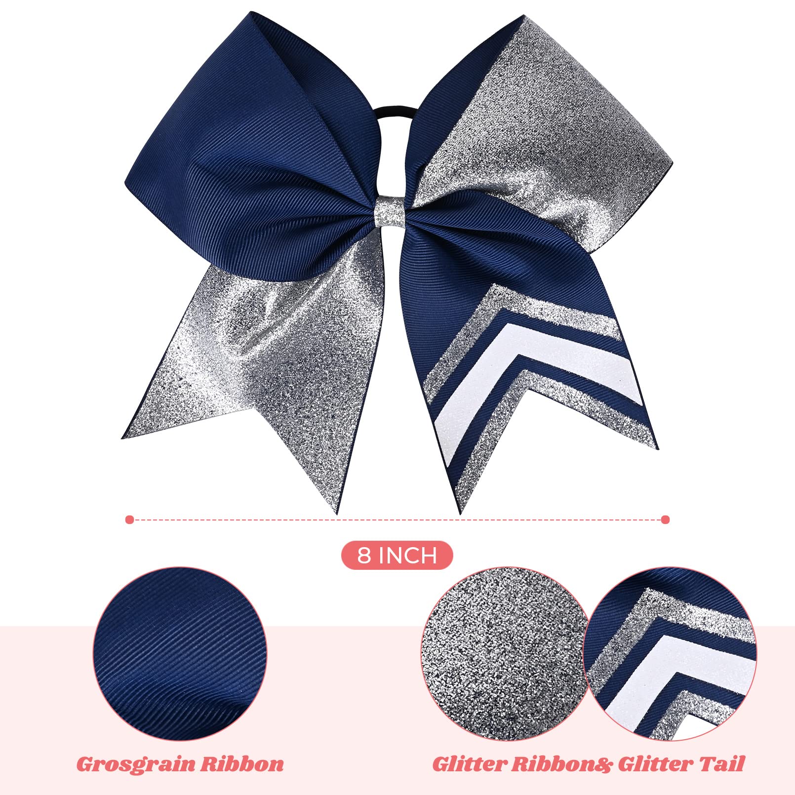 DEEKA Set 3 Fasce Per Capelli In Gros Grain Per Donne E Ragazze - Cerchietti Sportivi Antiscivolo Per Calcio, Softball - Blu Navy E Azzurro, Larghezza 2,3 Cm - 2