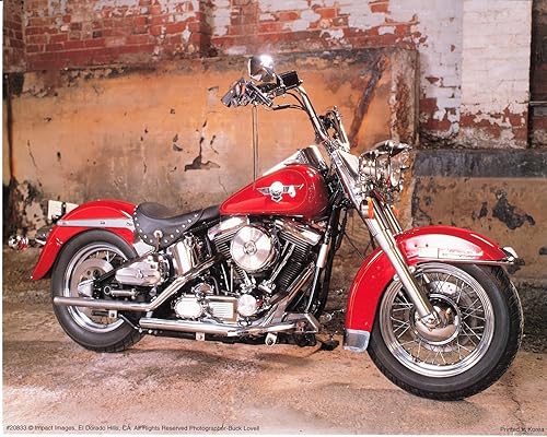 Póster vintage rojo de Harley Davidson para decoración de pared de motocicleta (16 x 20 pulgadas)