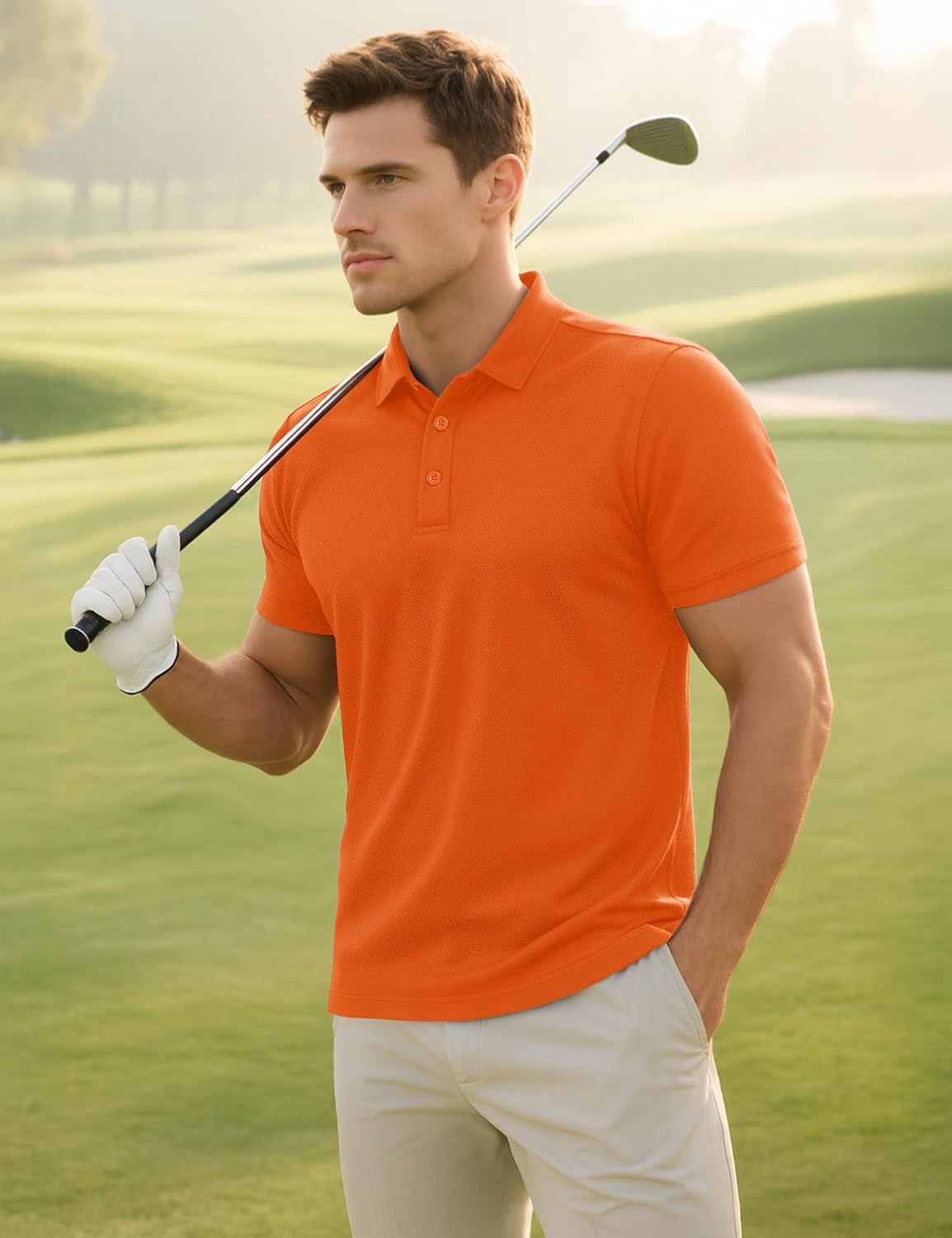 MAGCOMSEN 3 Pack Mens Polo Shirts Short Sleeve Moisture Wicking Athletic Casual Golf Polos Performance Collared Shirt