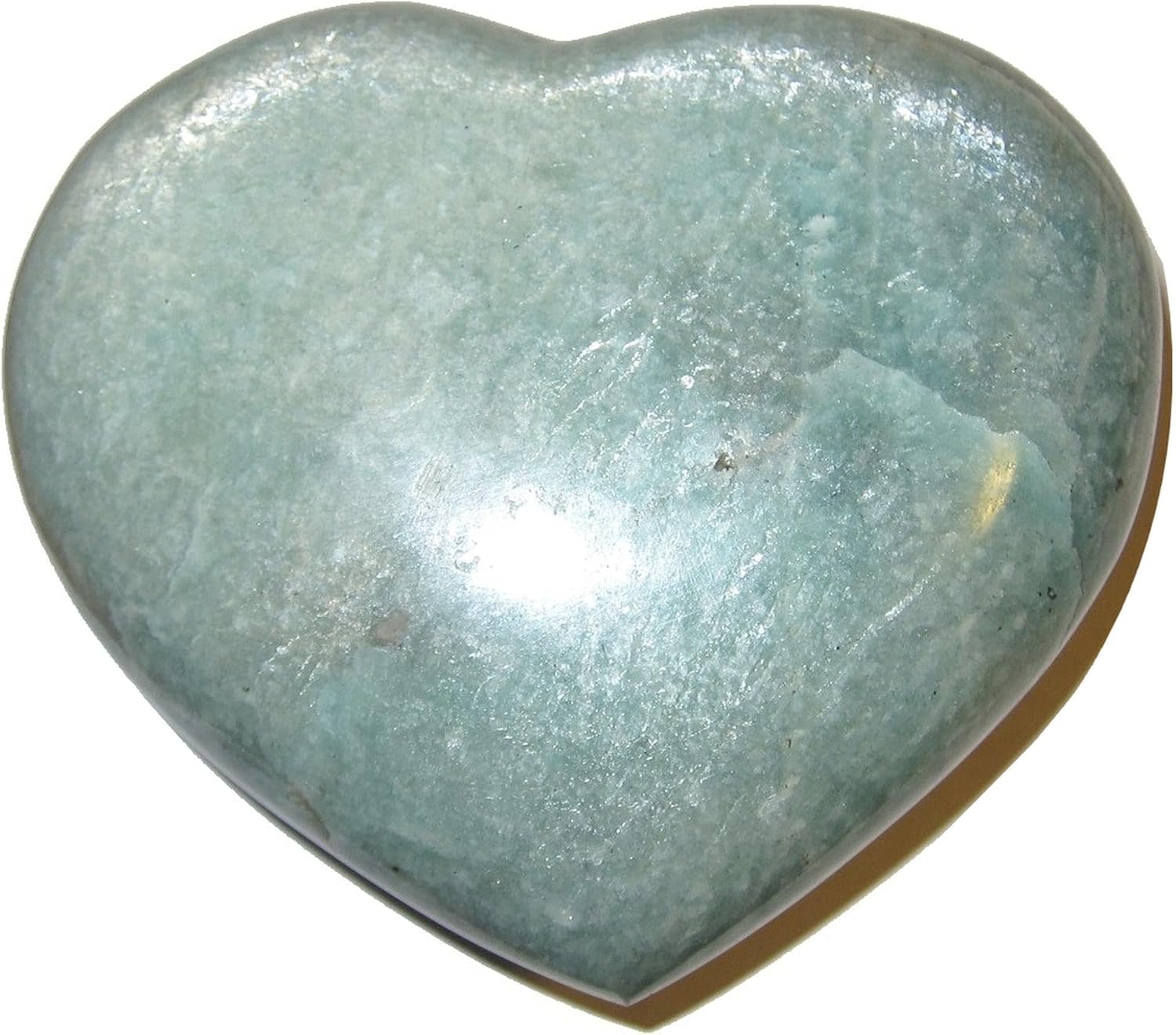 Satin Crystals Amazonite Heart Sparkle Love Green Stone 2.75-3.0 inch