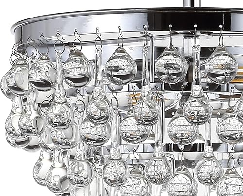 Miniatura 5 de JONATHAN Y JYL9029B Toronto - Lámpara LED de metalcristal de 13 pulgadas, regulable de transición, luz cálida acogedora de 2700 K, para cocina,