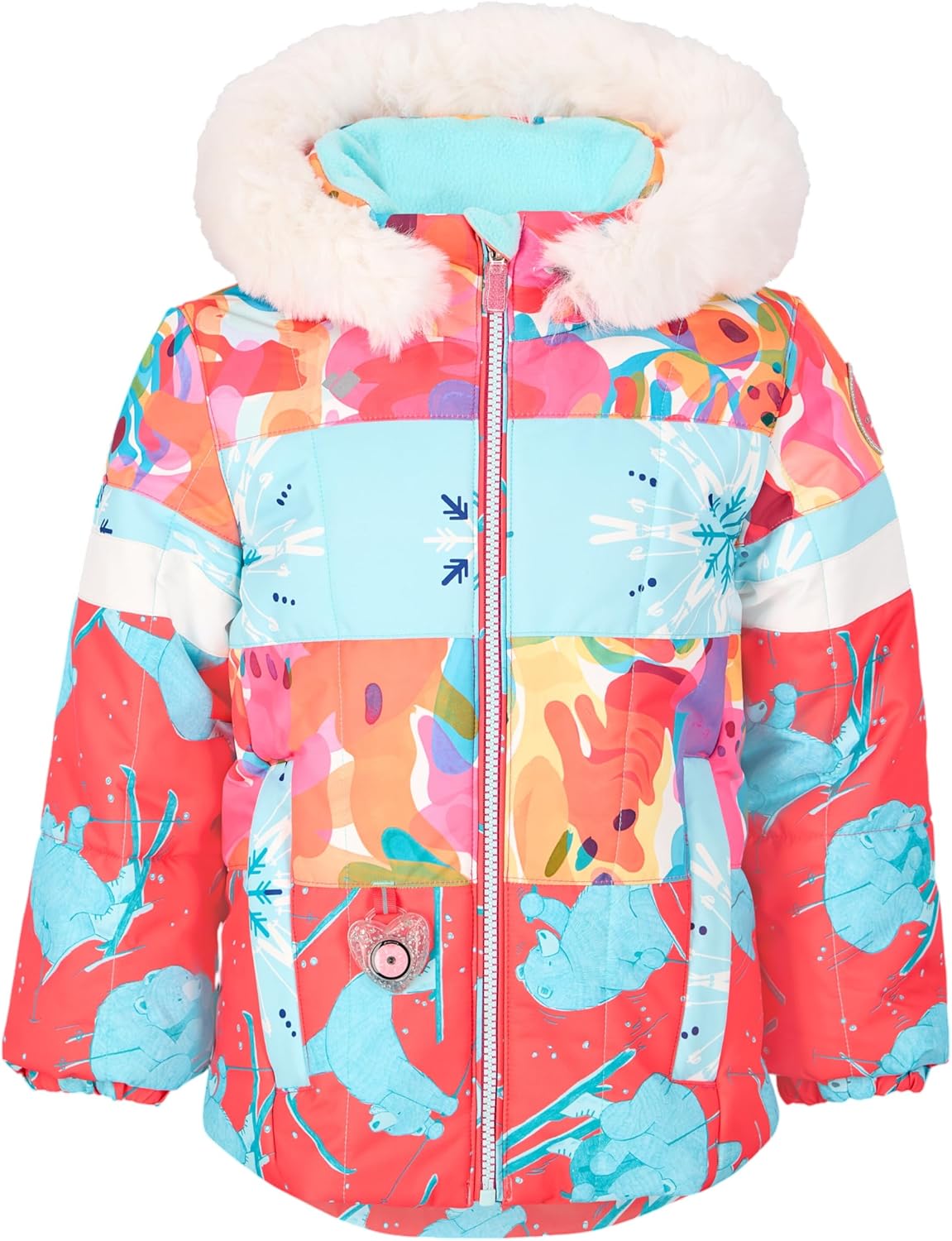 Obermeyer Girls Kaizen Ski Jacket with Faux Fur, Insulated and Waterproof with Kids I-Grow System