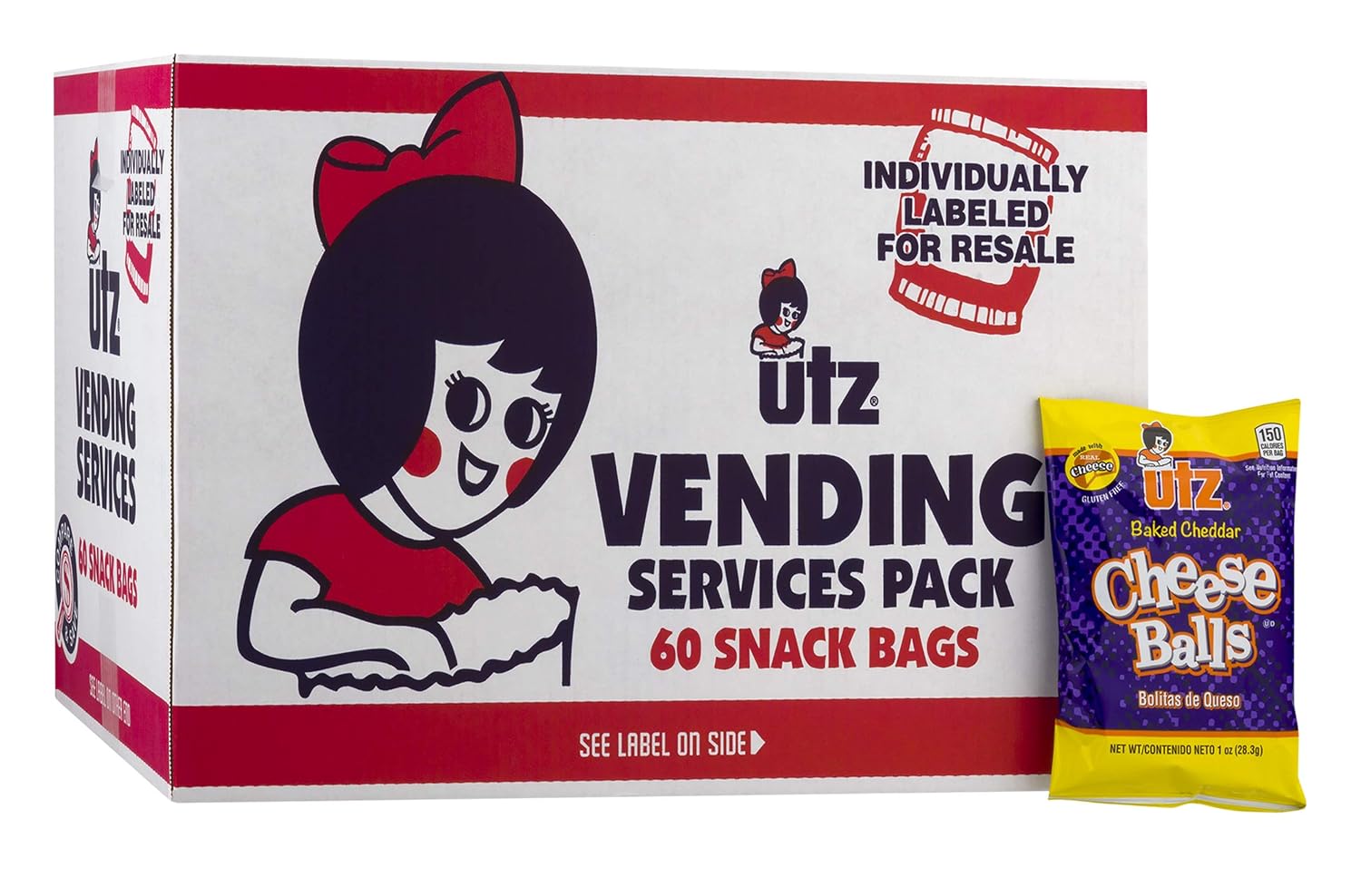 Utz Cheese Balls 1 Ounce Bagsl (60 Count) Made with