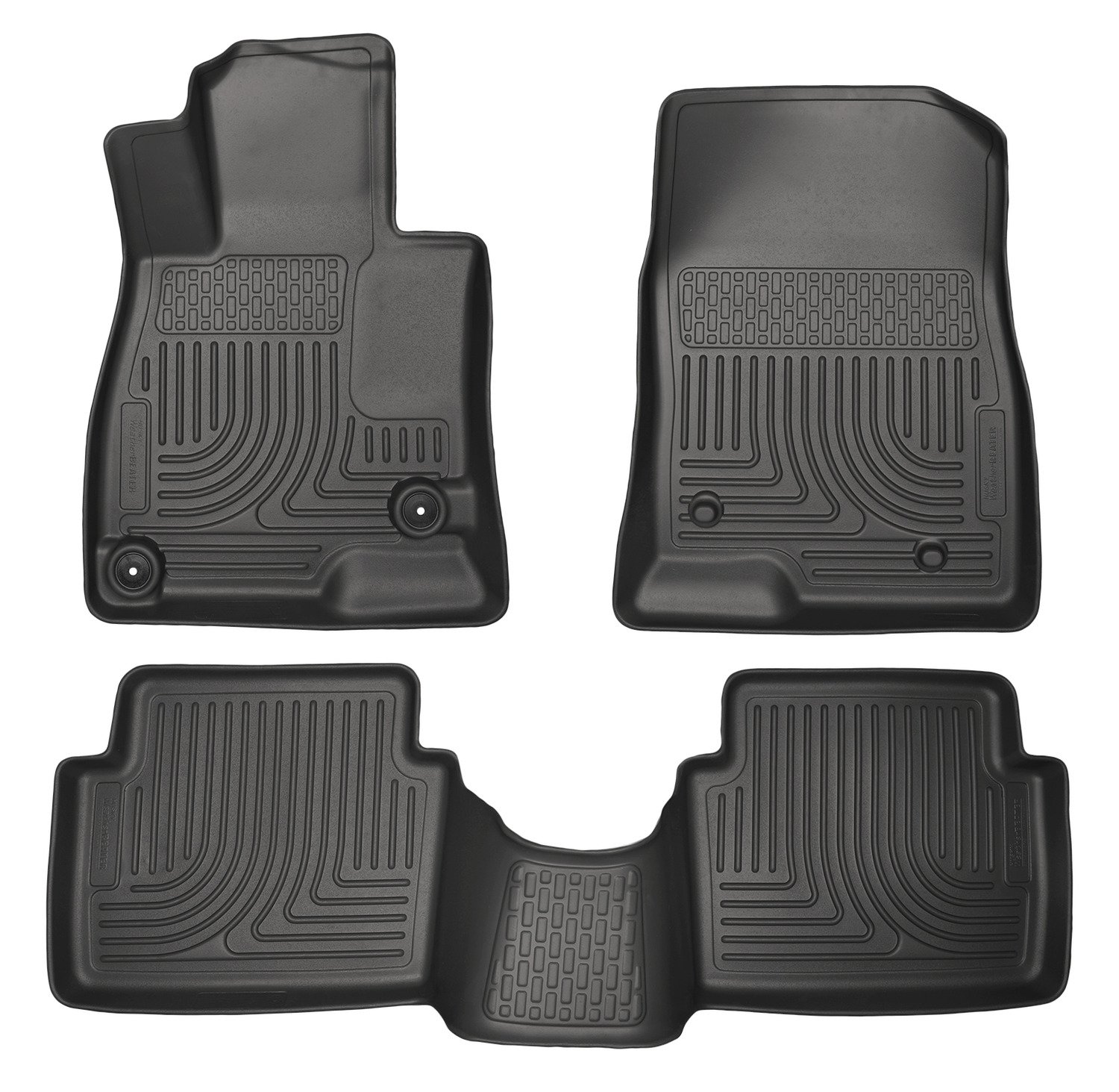 Husky Liners - Weatherbeater | Fits 2014-2018 Mazda 3 Hatchback/Sedan - Front & 2nd Row Liner - Black, 3 pc. | 98651
