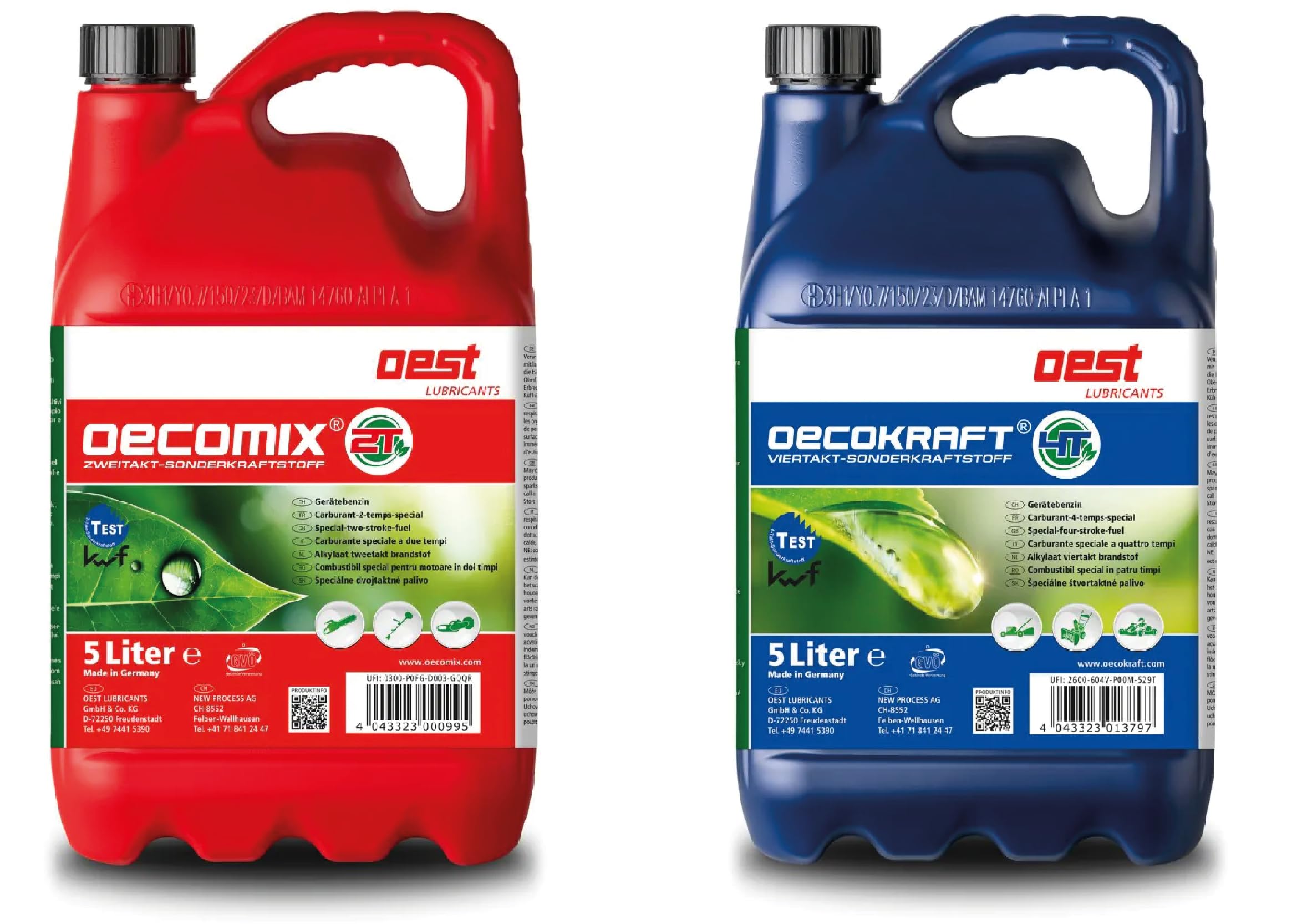 OEST Oecomix 2T & Oecokraft 4T – 10 Liter Sonderkraftstoff-Sparset für 2-Takt & 4-Takt Motoren | KWF-geprüft, emissionsarm, benzolfrei