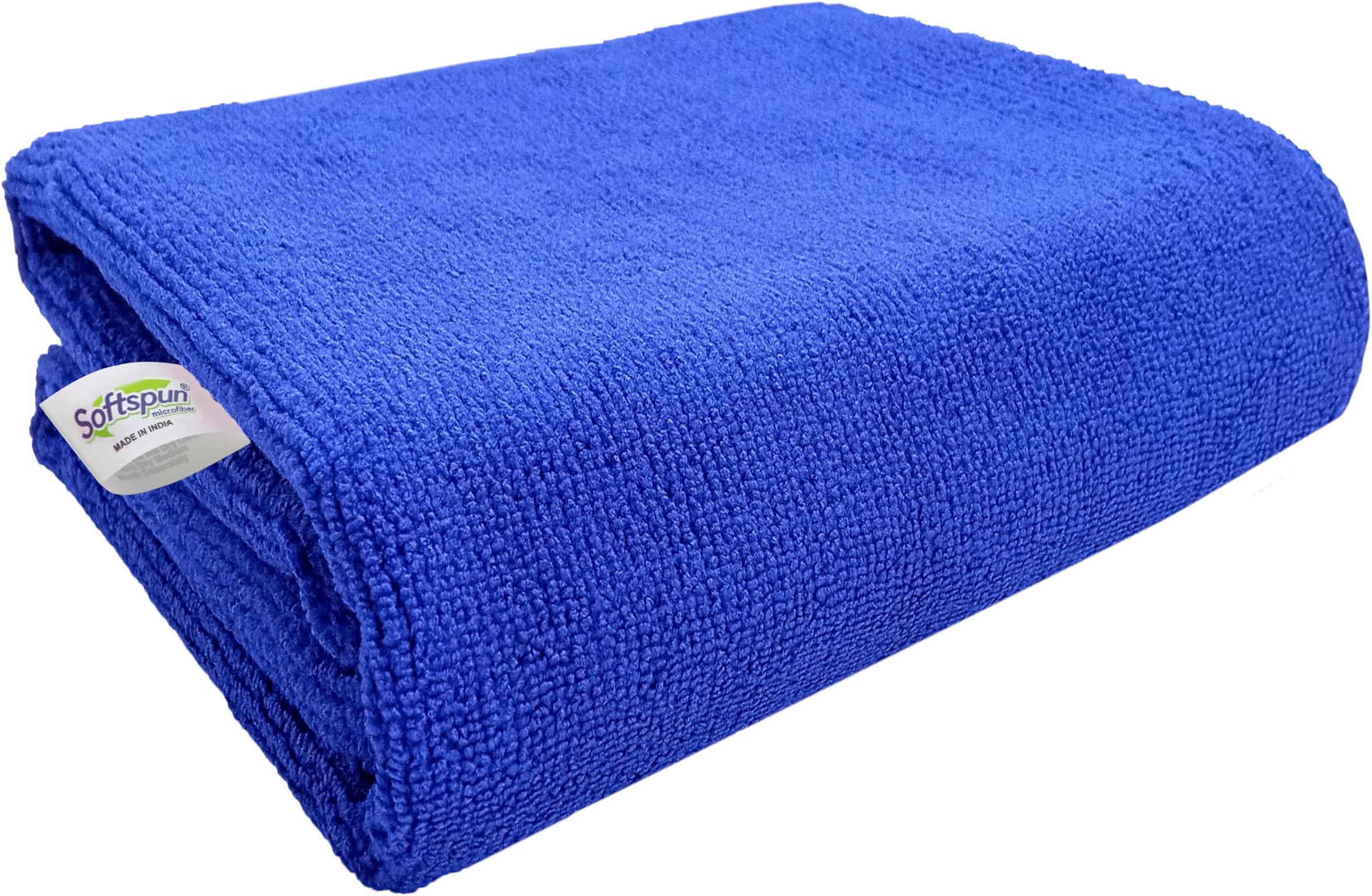 SOFTSPUN Microfiber Hair & Face Care Bath Towel 1pc 60x120cm 340GSM Blue Ultra Absorbent Super Soft & Comfortable Quick Drying for Men & Women Daily Use Pack of 1 Extra Large Size Unisex.