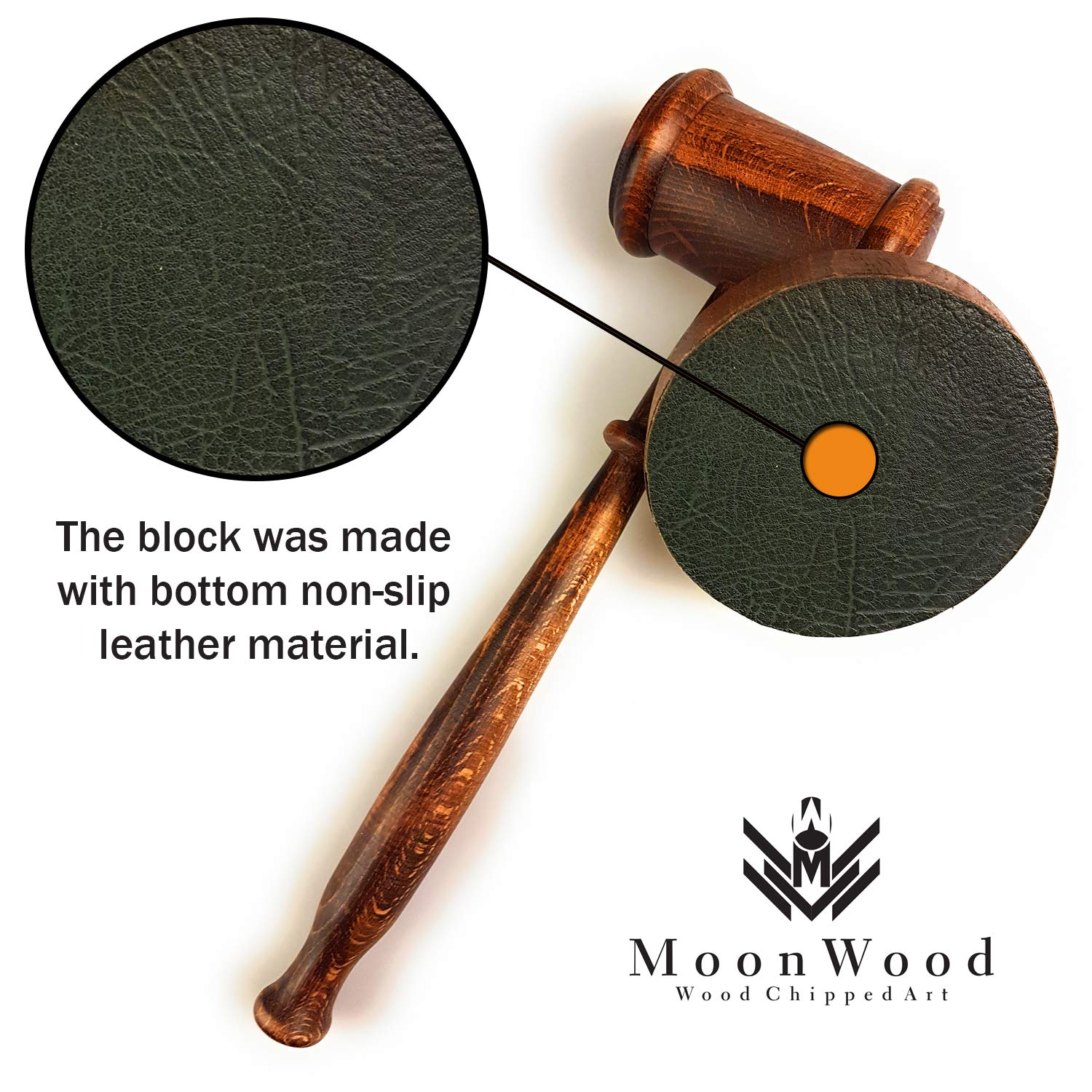 Rustic Gavel and Block Set Handcrafted Vintage Old View Finish Walnut