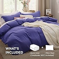 Vista 426 de Bedsure - Juego de ropa de cama de 2 piezas con 1 funda de edredón y 1 funda de almohada, extrasuave, prelavado, con cremallera, sin edredón