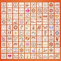 Vista 15 de 100 Piezas Plantillas para Pintar en Madera Plantillas Reutilizables Manualidades Plantillas de Dibujo Vacaciones Papel de Pared para Bricolaje