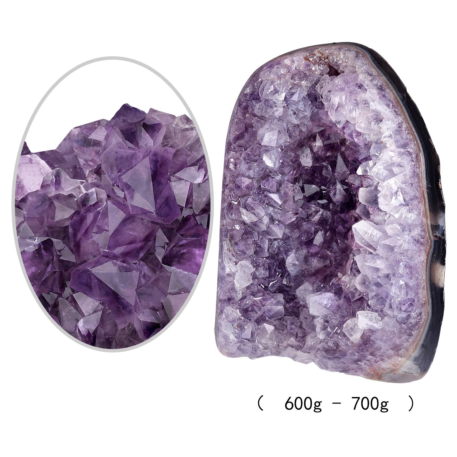 Nupuyai Améthyste Cluster Naturelle Cristal Pierre Brute Décoration, Spécimen de Amas d'améthyste pour la Feng Shui Décoration de Maison et Bureau Reiki Méditation (600g-700g)
