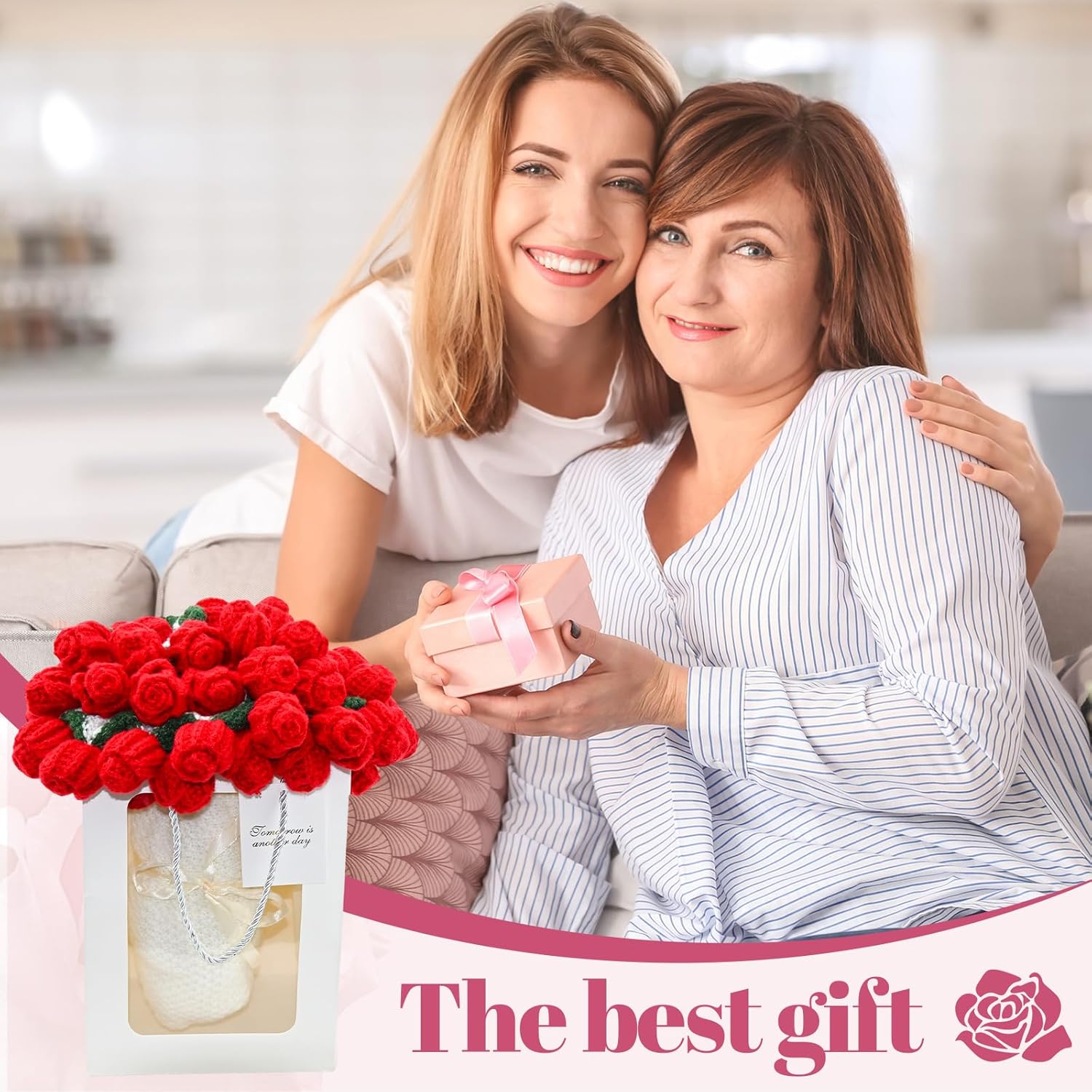 Bouquet Blanket 3D Rose Flower Blanket, Ultra-Soft & Breathable Throw Blanket, Handmade Romantic Gift for Birthday, Wedding, Home Decor for Bed, Couch, (Small) - Image 7