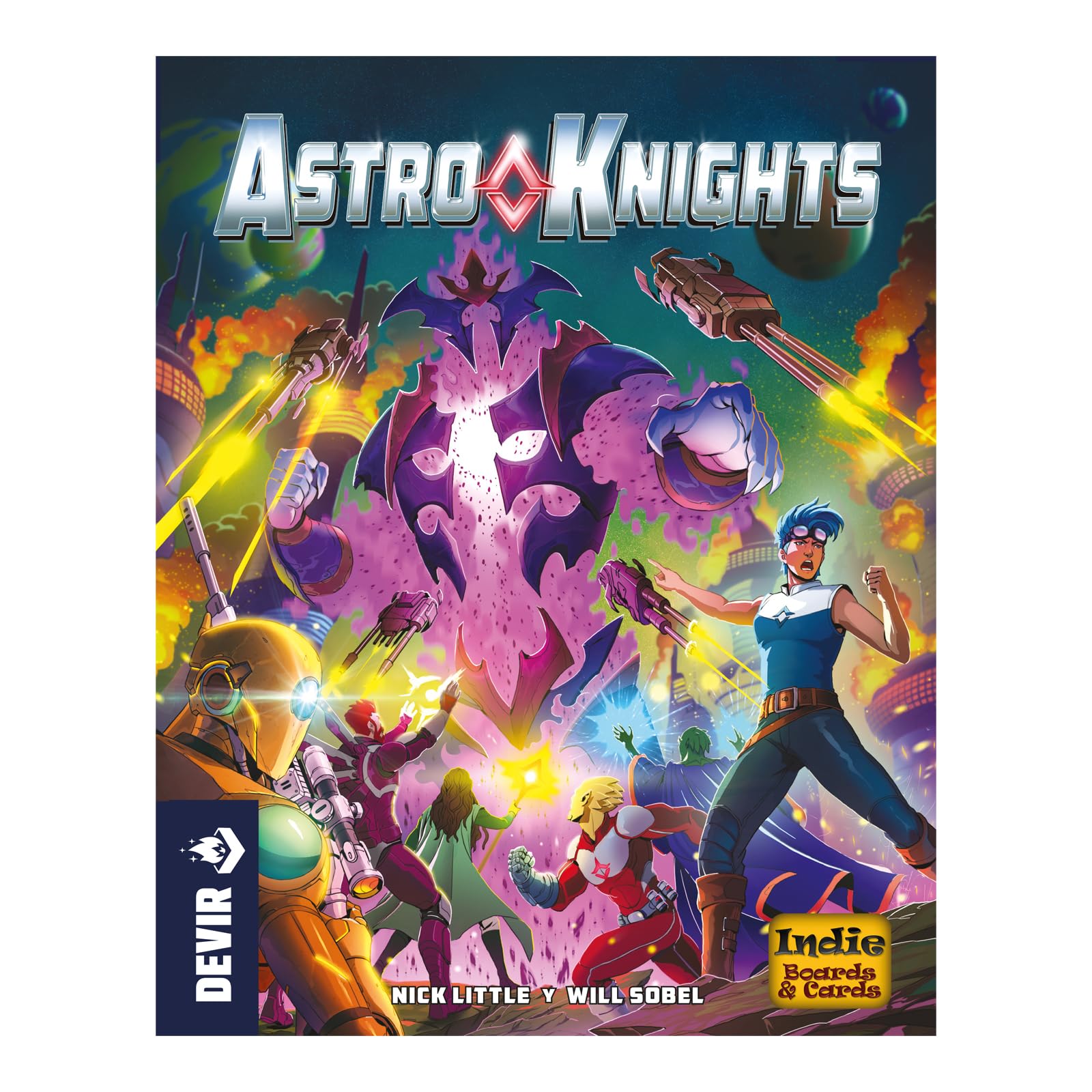 Devir - Astro Knights – Kooperacyjna gra planszowa w budowie talii | Strategia, Sci-Fi i Przygoda Galaktyczna | 1-4 gracze, +14 lat (BGASTROES)