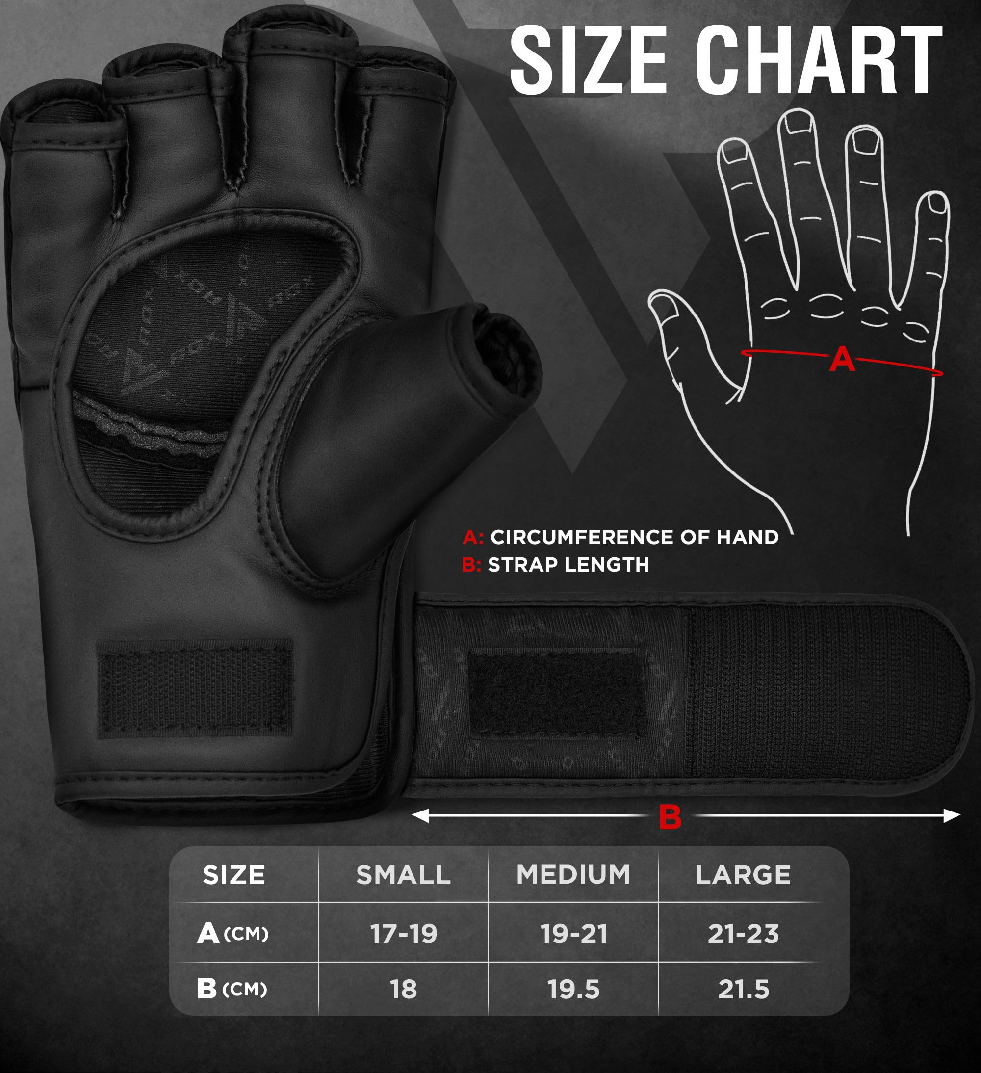 RDX Guantes MMA Maya Hide Cuero Abierto Palma Entrenamiento