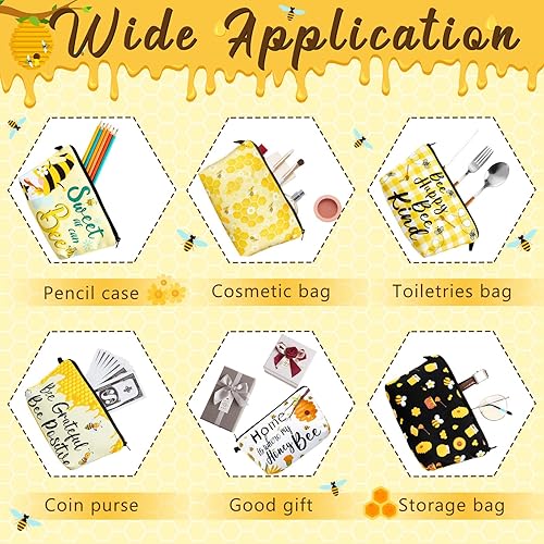 Miniatura 10 de 6 bolsas de maquillaje de limón, bolsa de cosméticos de viaje, impermeable, bolsa de maquillaje multifunción de limón, con cremallera, bolsa de