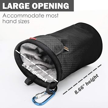 MoKo Chalk Bag, Drawstring Rock Climbing Chalk Bag Bouldering Chalk Bag Bucket