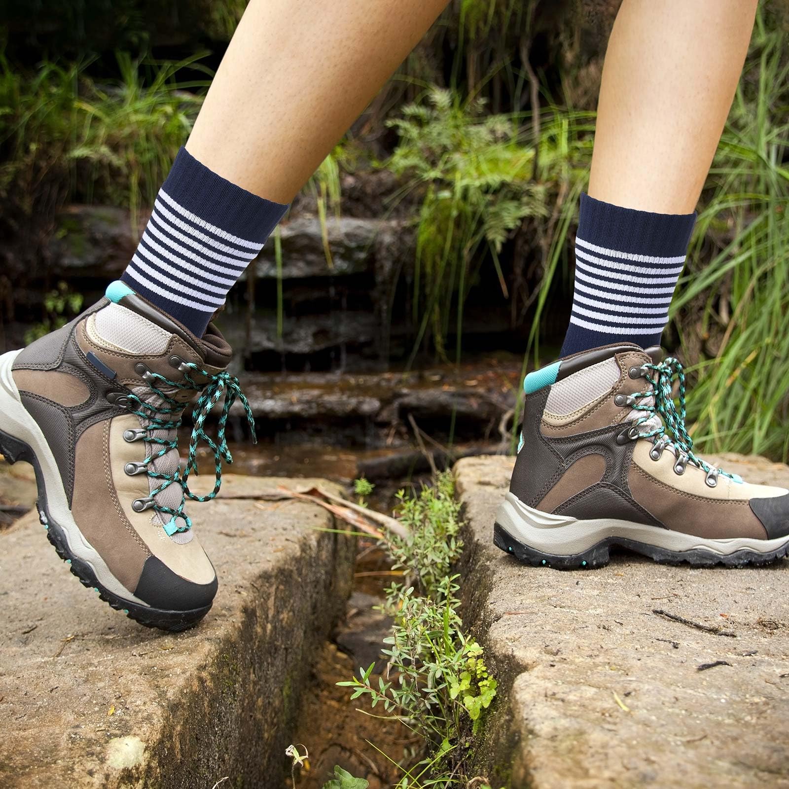 Geyoga 2 Paar wasserdichte Socken für Kinder, Mädchen, Jungen, atmungsaktive Ski- und Wandersocken für Reisen, Camping, Waten
