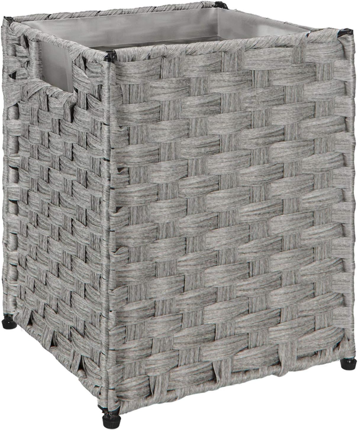 GREENSTELL Waste Basket with 2 Replaceable Liners, Hand Woven Basket with Handles, Home Office Paper Wastebasket, Garbage Container Bin for Bedroom, Bathroom, Utility Rooms, Garages Pack of 1, Gray : Home & Kitchen