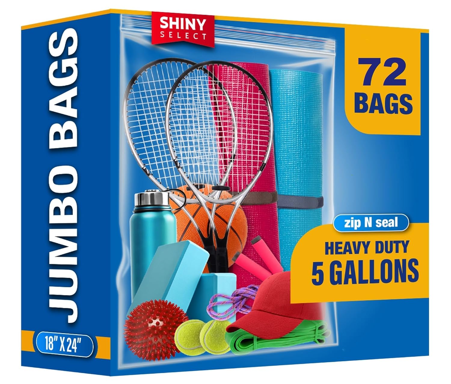 [PACK OF 72] Extra Large Zipper Bags for Shipping, Packaging, Storage
