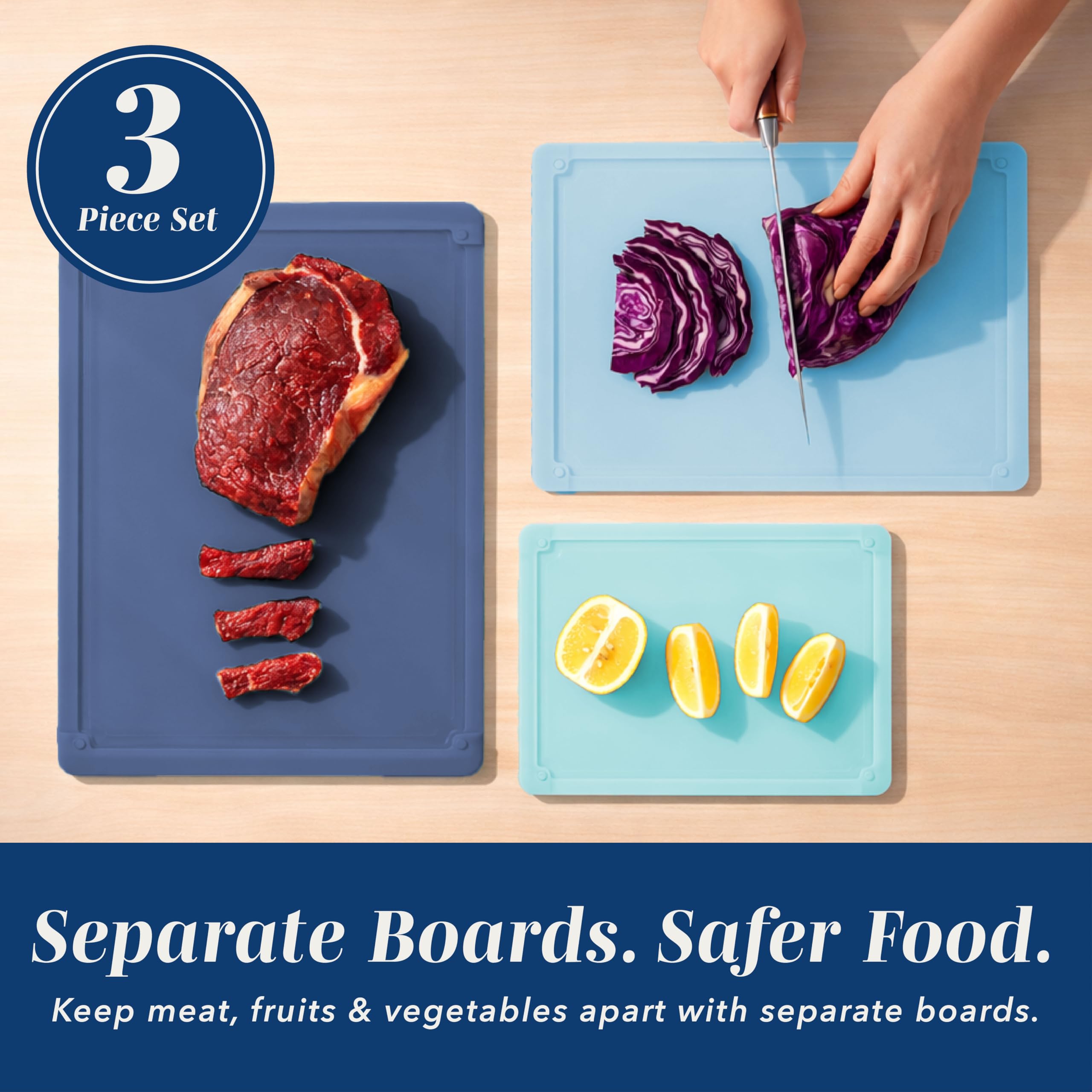 Amazon.com: COOK WITH COLOR Extra Large Cutting Board Set, Jumbo 