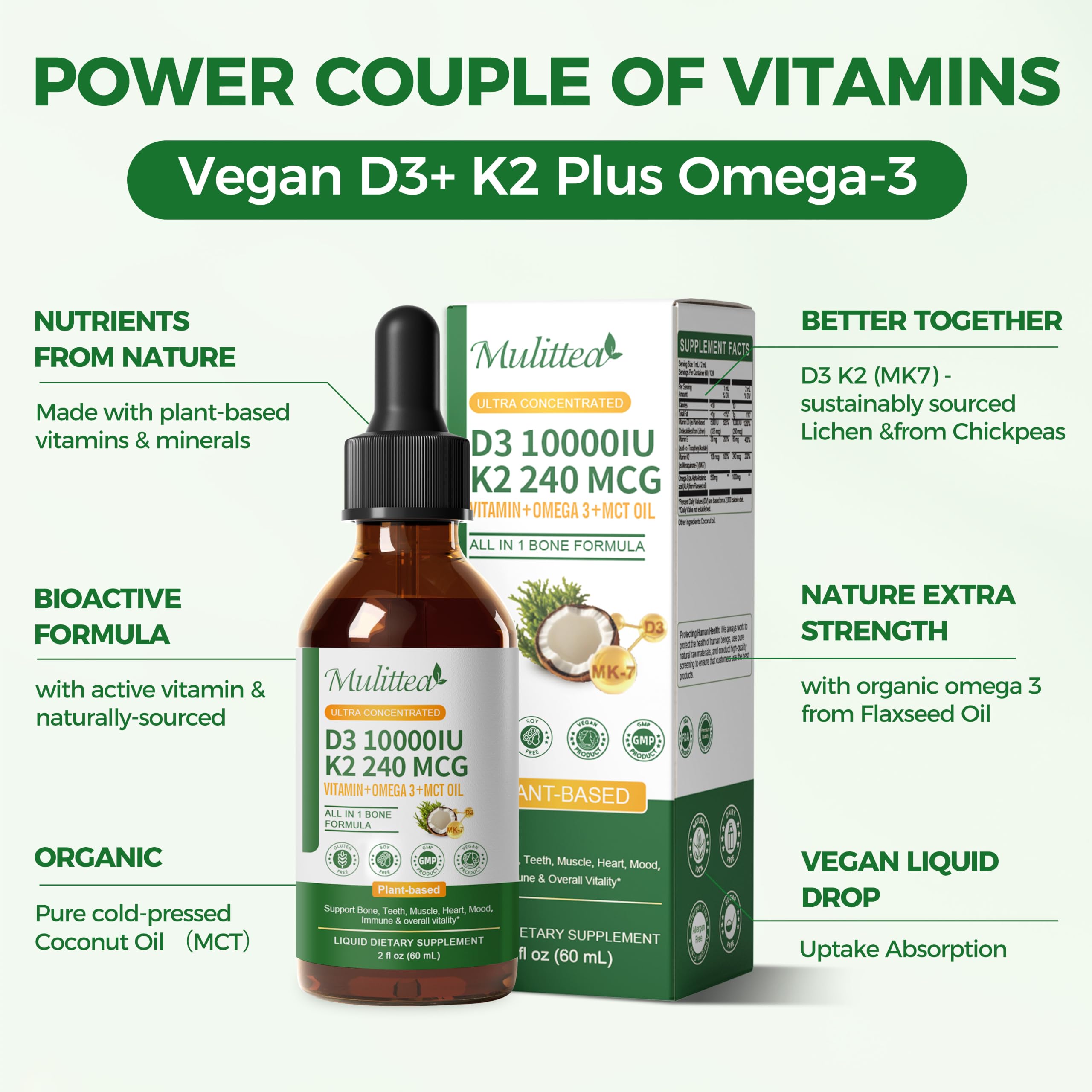 (2 Pack) Vitamin D3 K2 Liquid 10000 IU w/ MK7, Omega-3 & MCT Oil — Amazon image 3