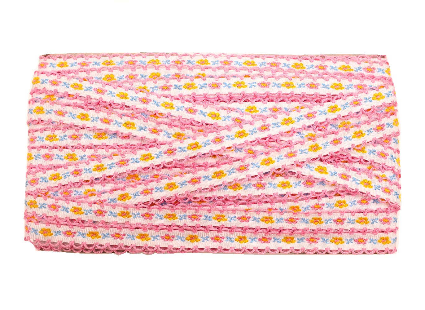 RayLineDo 22 Yards DIY Handmade Lace Rural Style Applique Sewing Craft Wedding Bridal Dress Embellishment DIY Party Decor Clothes Accessory (Pink)