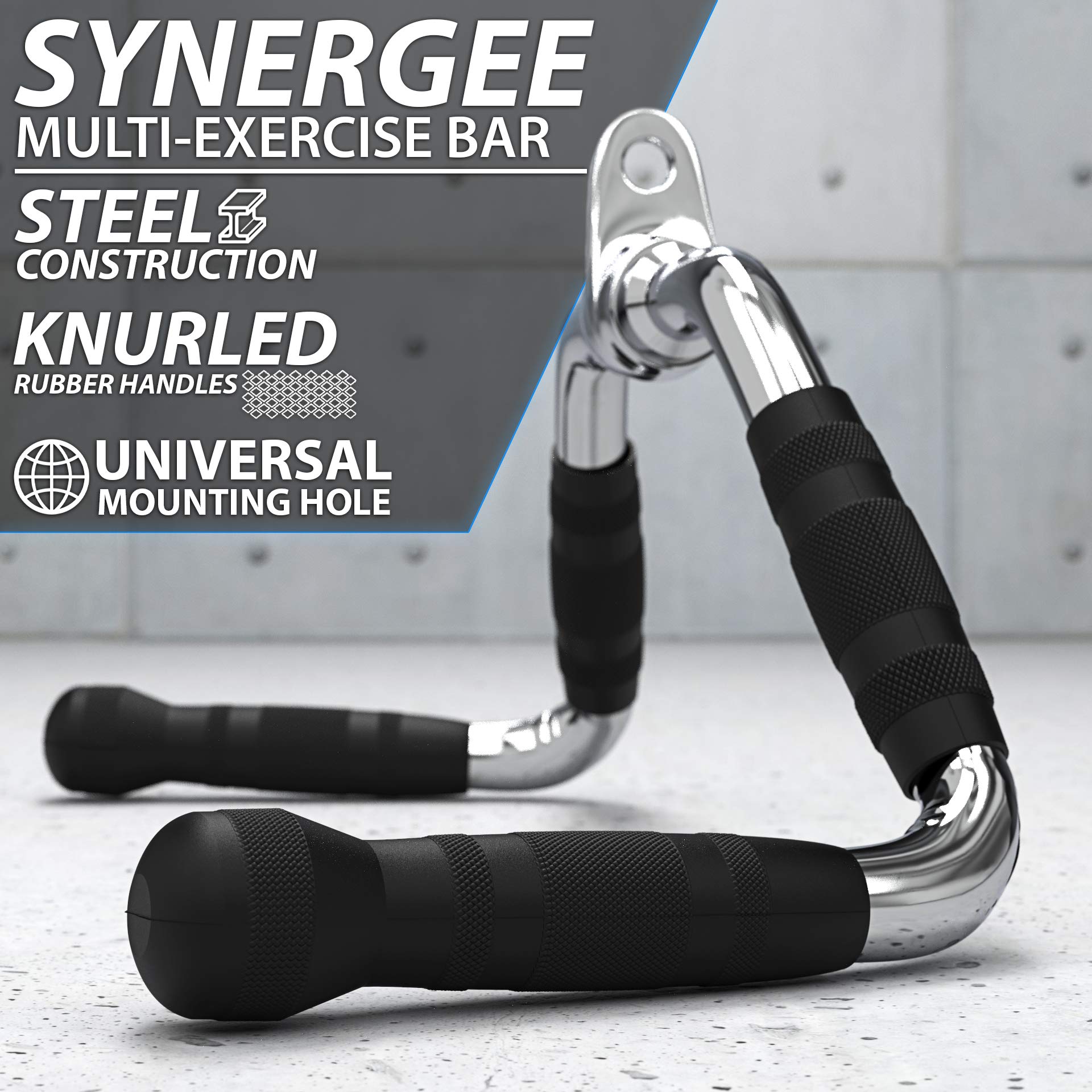 ケーブルマシン用 多種目グリップ ローレット ステンレス Amazon | Synergee マルチエクササイズバーケーブルアタッチメント